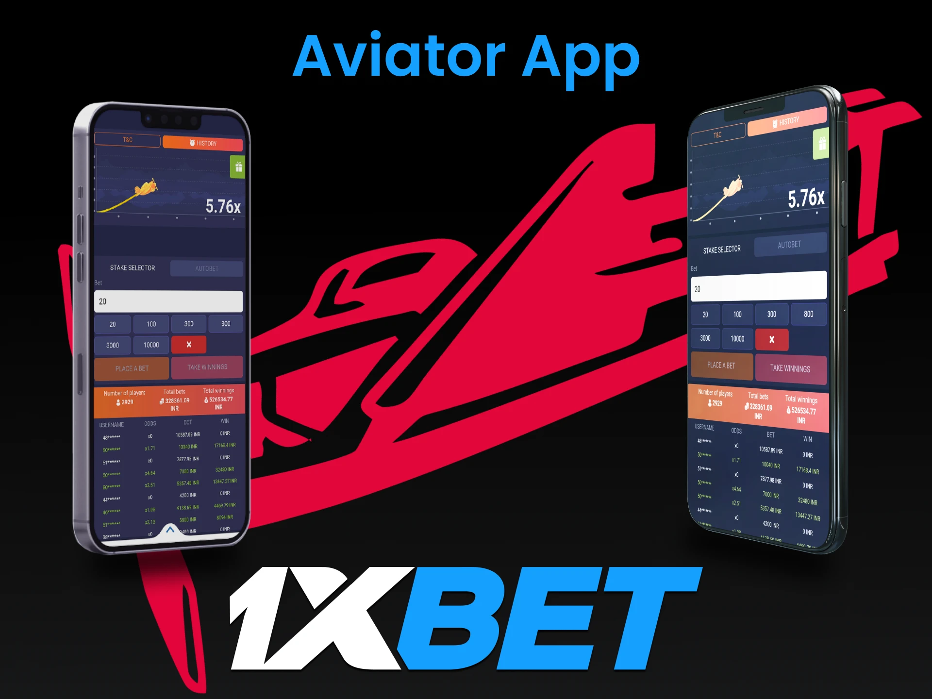Use your smartphone to play Aviator from 1xbet.