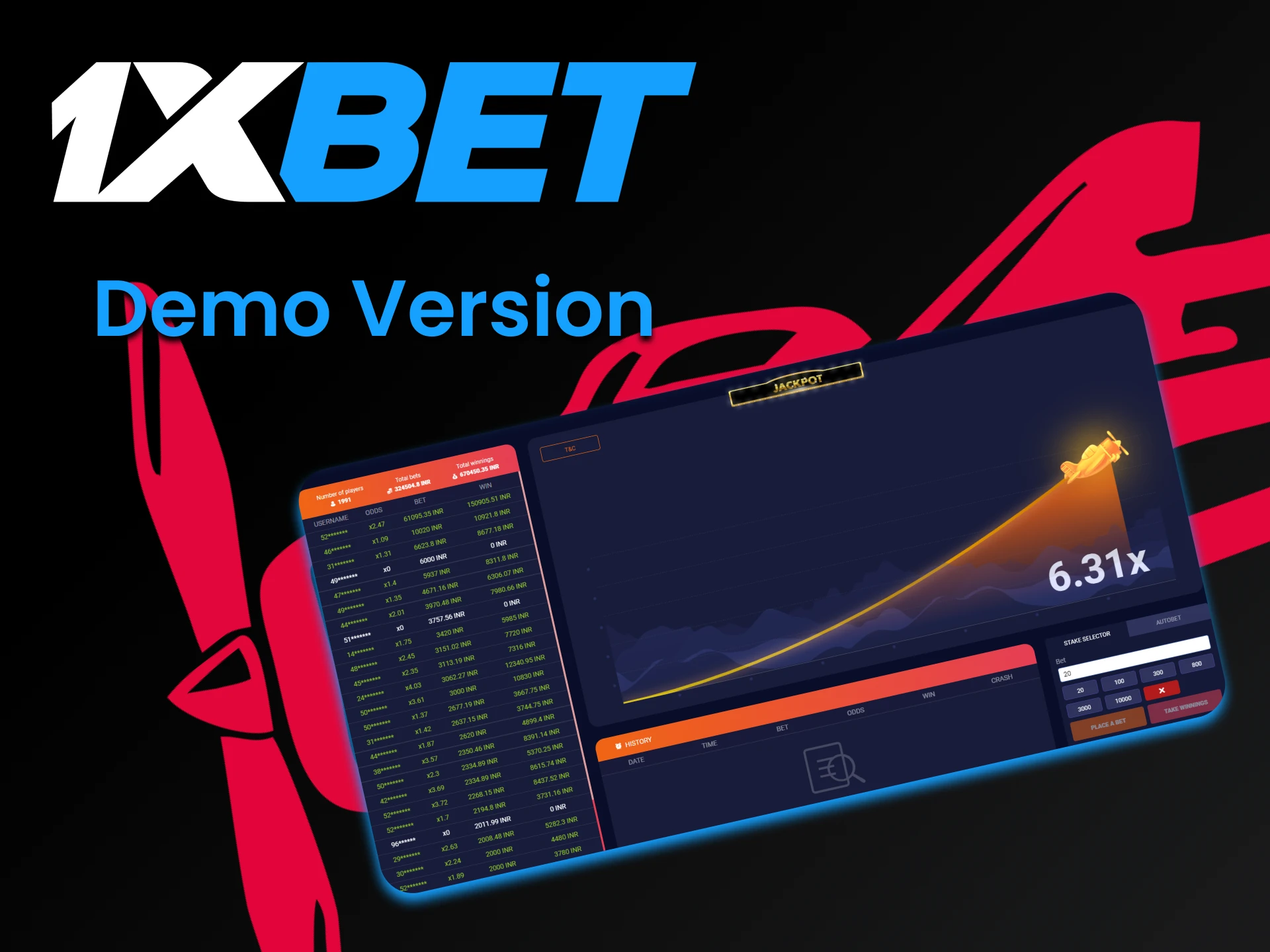 Before playing for real money, you can practice in a special version of the Aviator game from 1xbet.