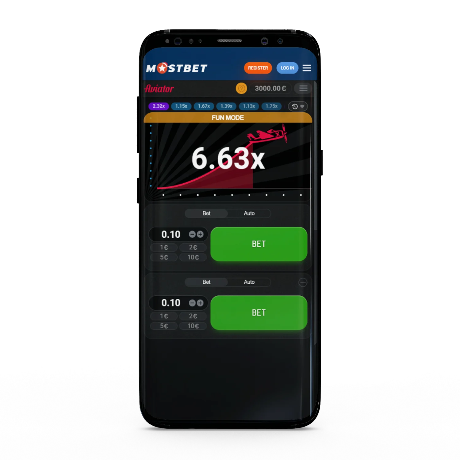 You can play Aviator in the Mostbet app.