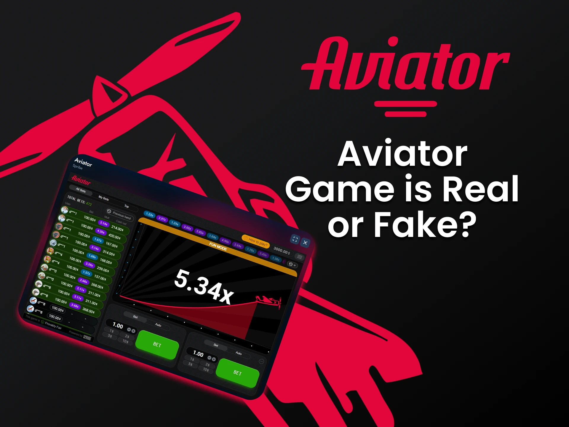 If you doubt the choice of a proven game, choose Aviator.