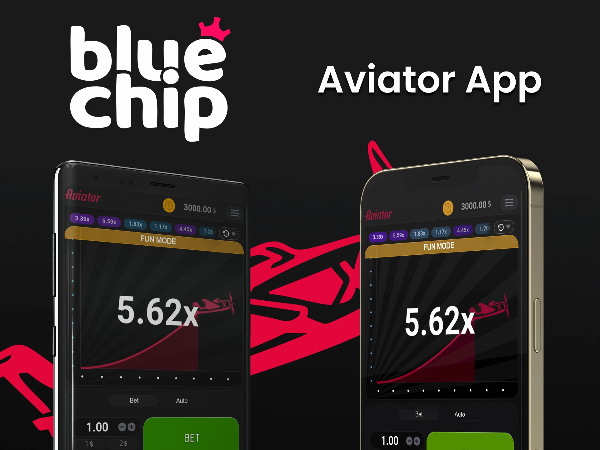 You can play Aviator on BlueChip using your smartphone.