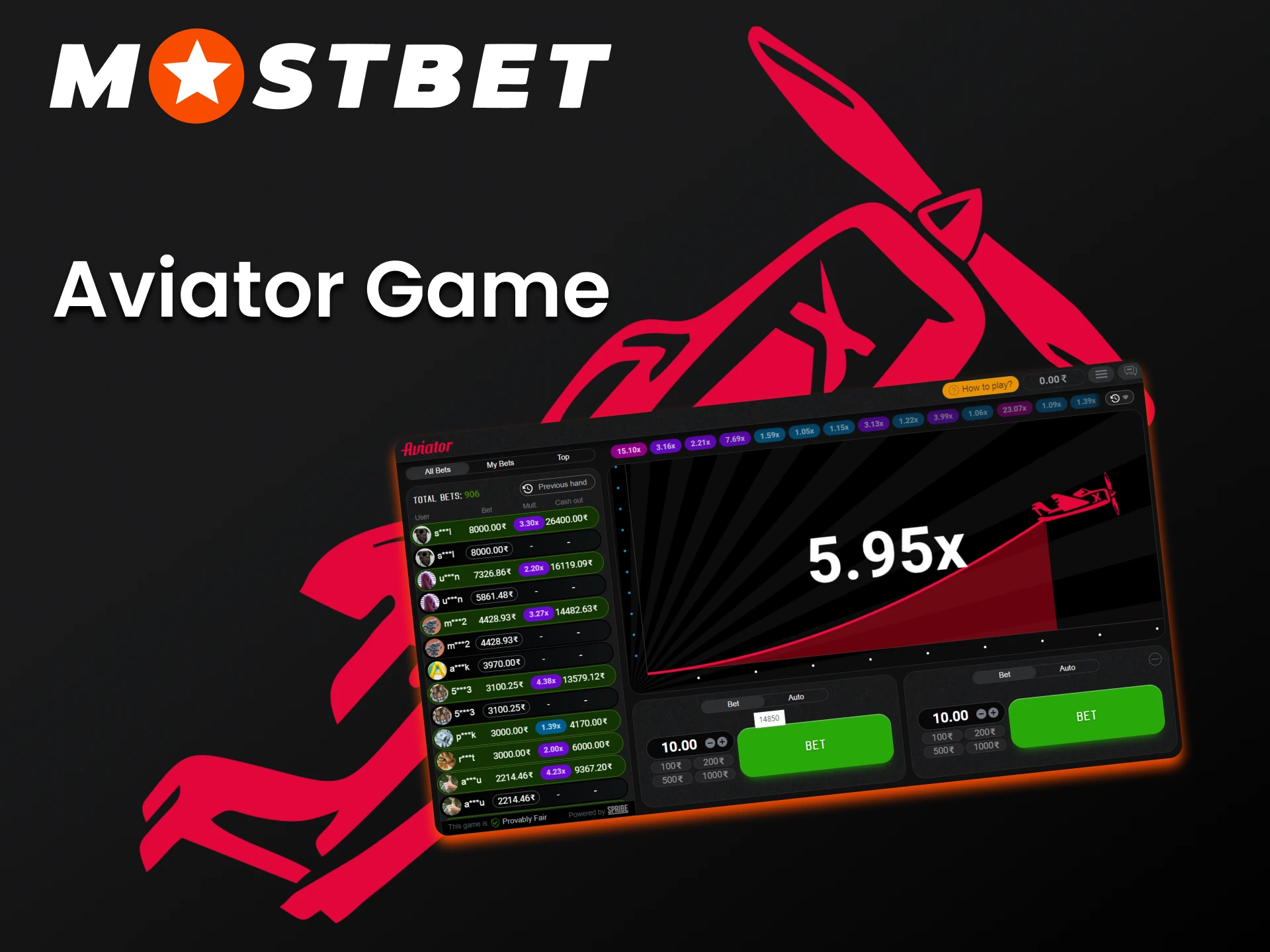 You can play Aviator on the Mostbet platform.