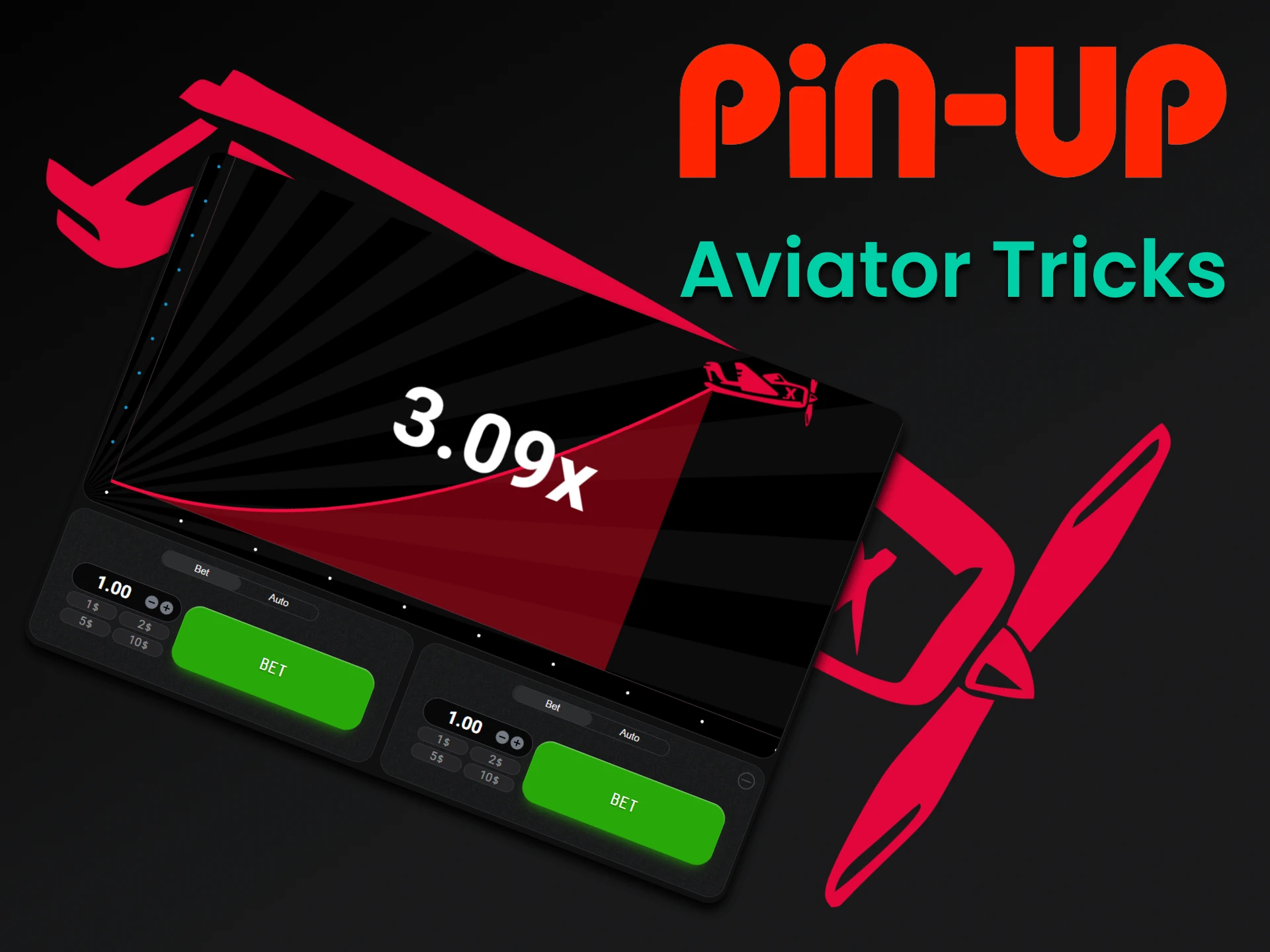 Use vários truques para ganhar no jogo Pin Up's Aviator.