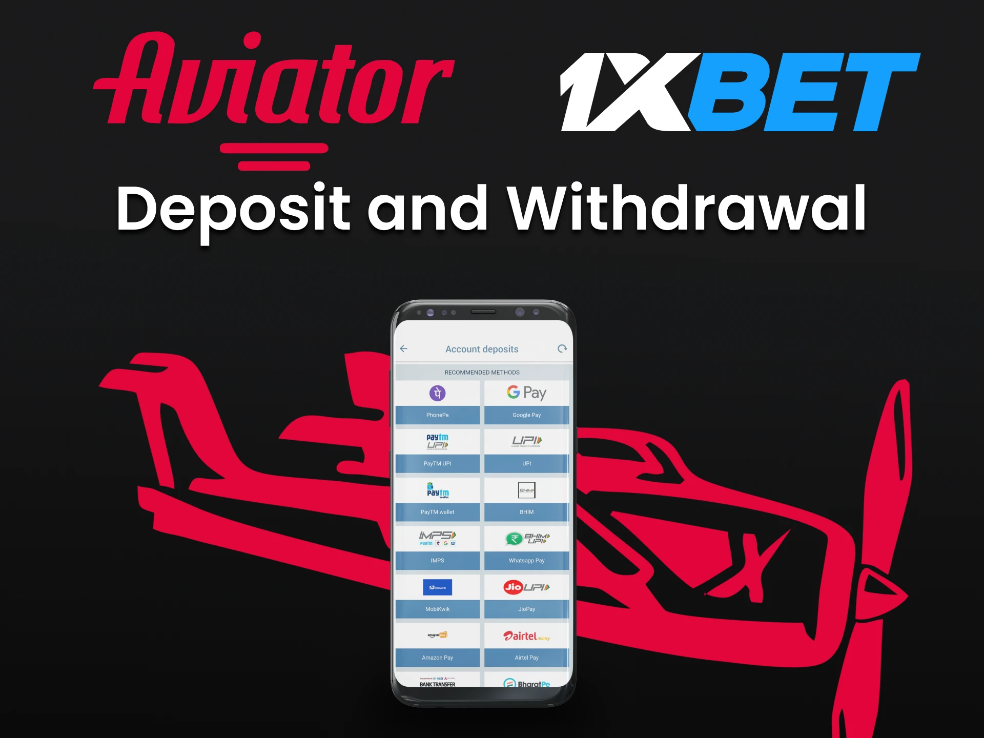 Fund your account and play Aviator with 1xbet.
