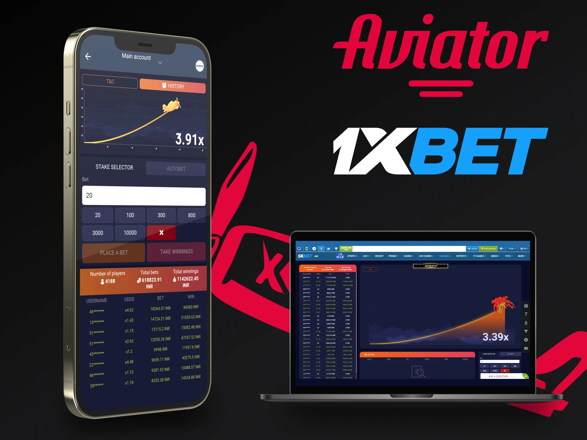 Choose a convenient way to play aviator from 1xbet.