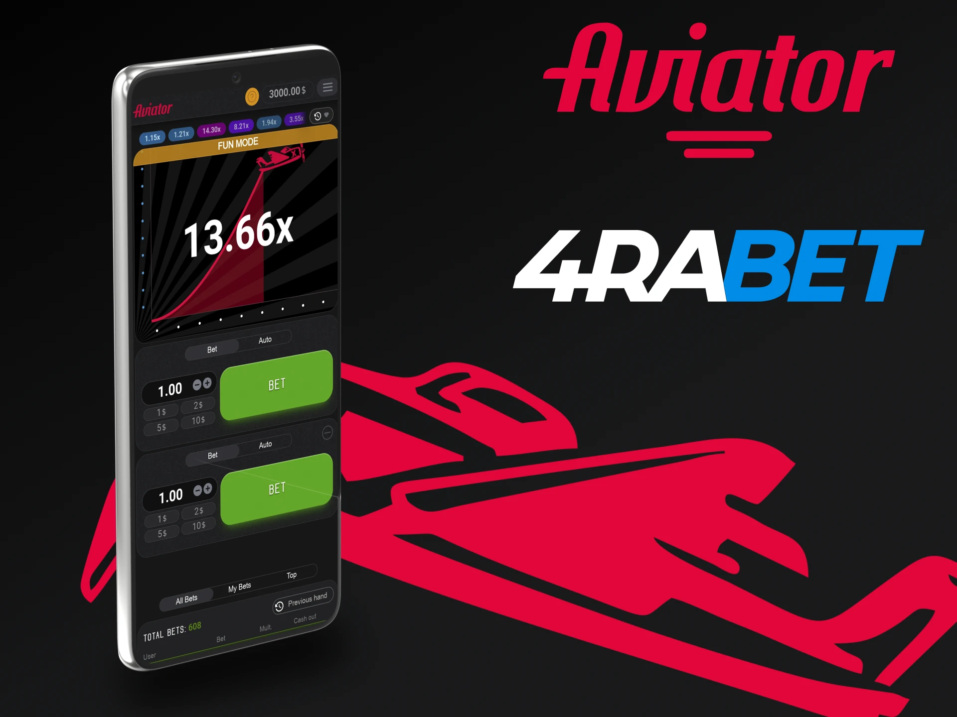 To play Aviator choose 4rabet mobile app.