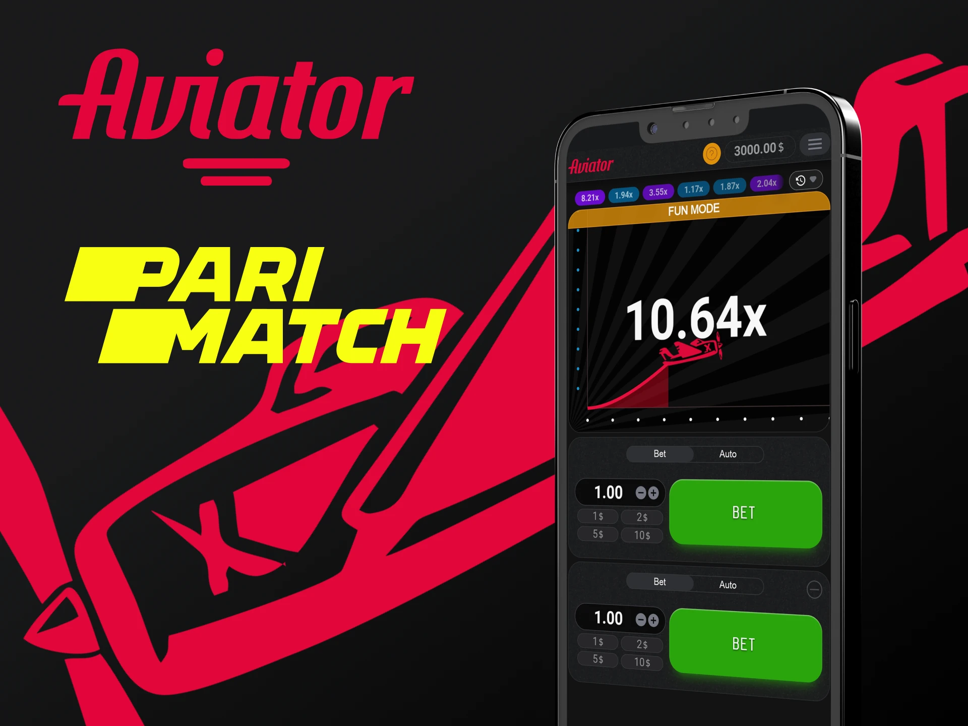 Para jogar Aviator, escolha o aplicativo Parimatch.