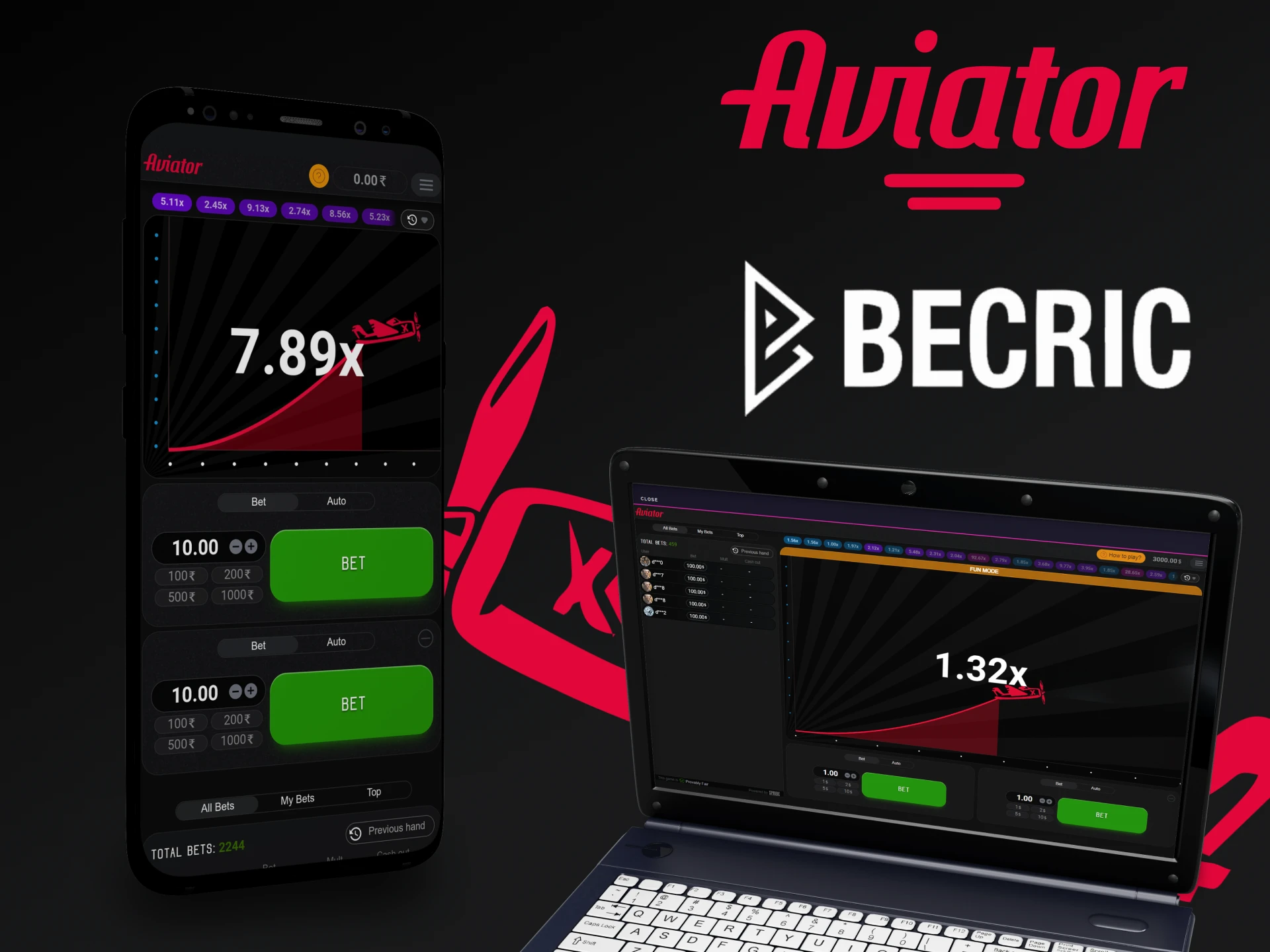 Choose a convenient way to play Aviator from Becric.