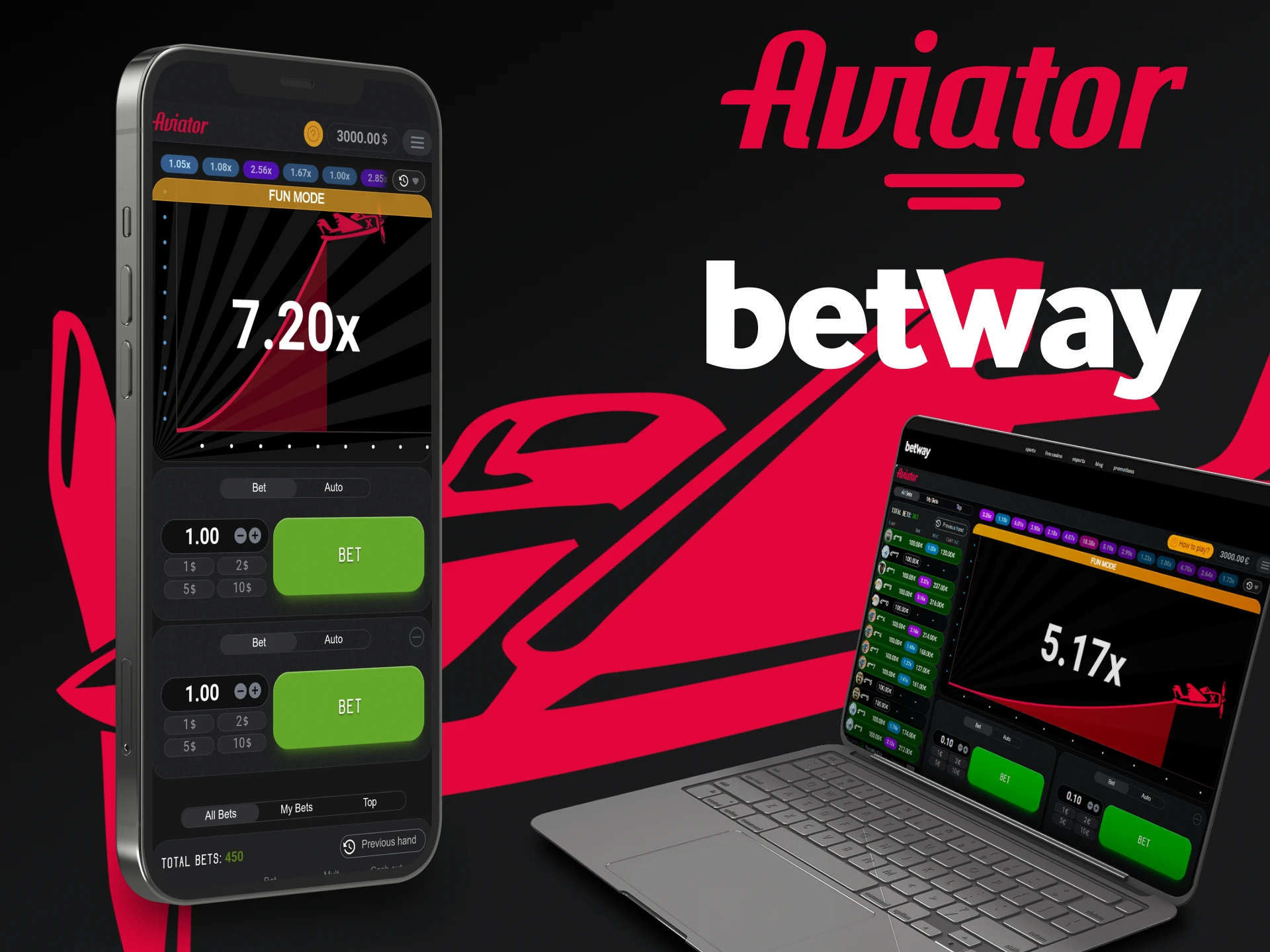 You can play Aviator both on the website and through the Betway app.