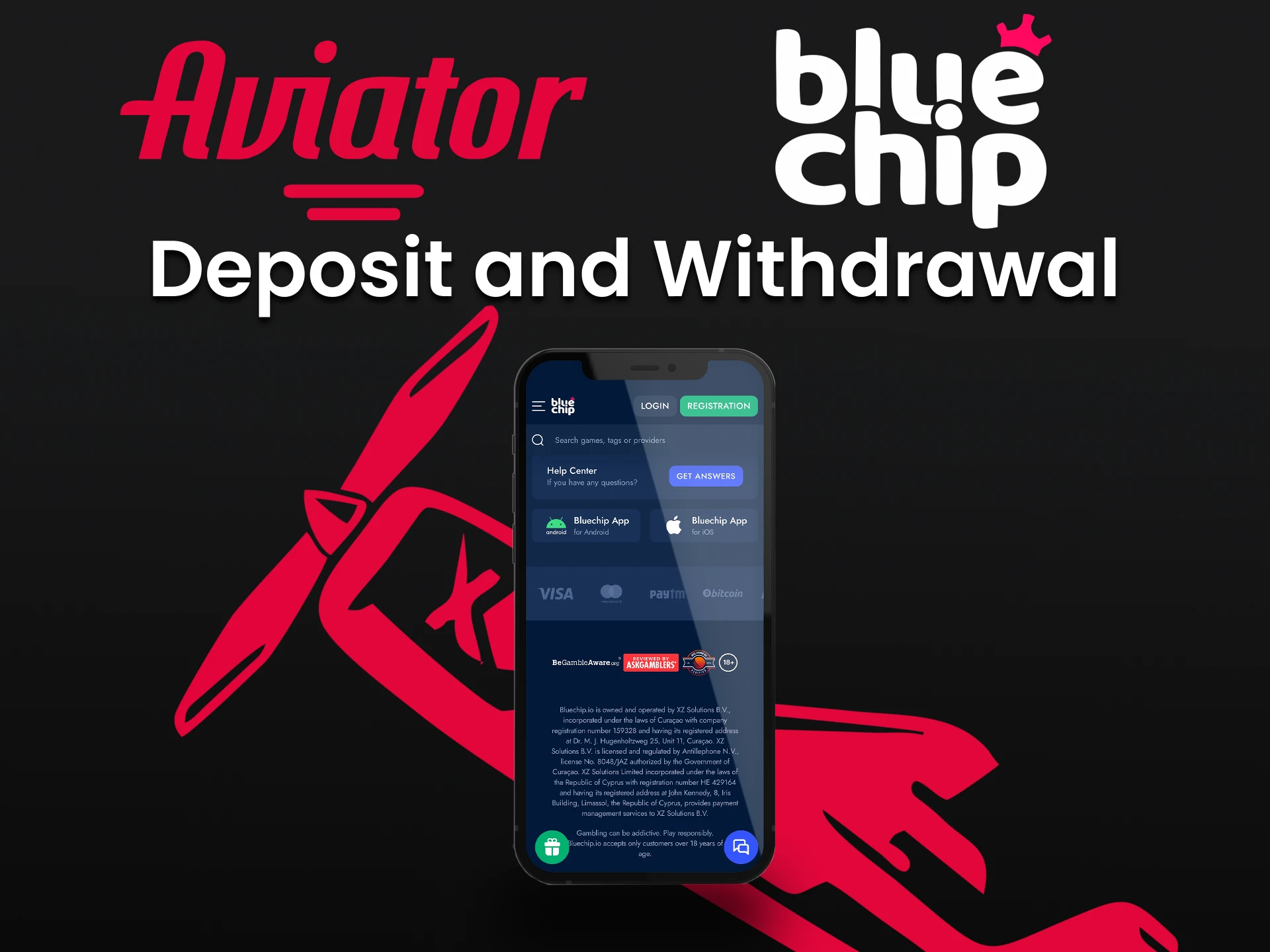 There are many ways to deposit and withdraw money in the Bluechip application.