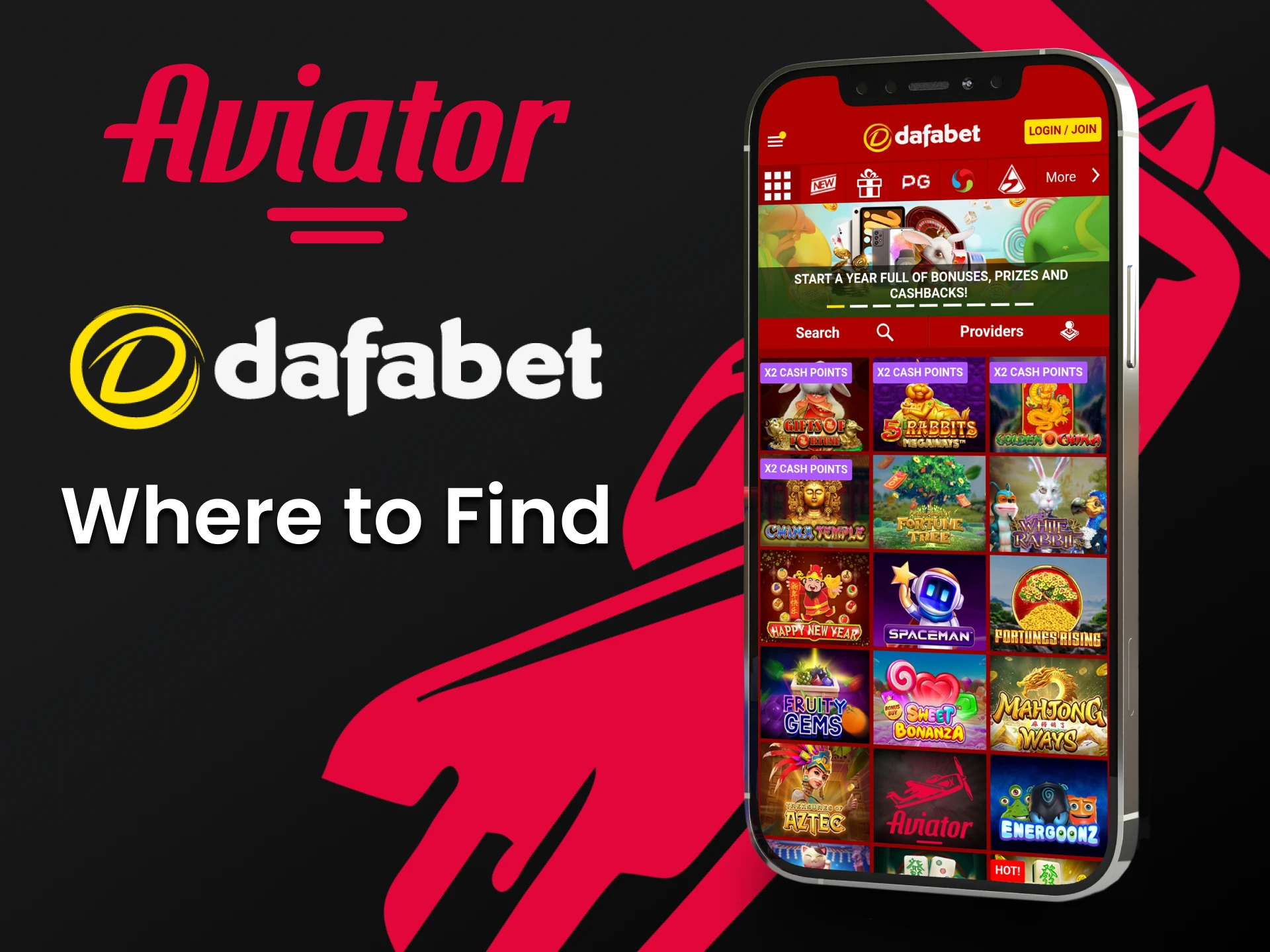 Find the right section with Dafabet games to play Aviator.