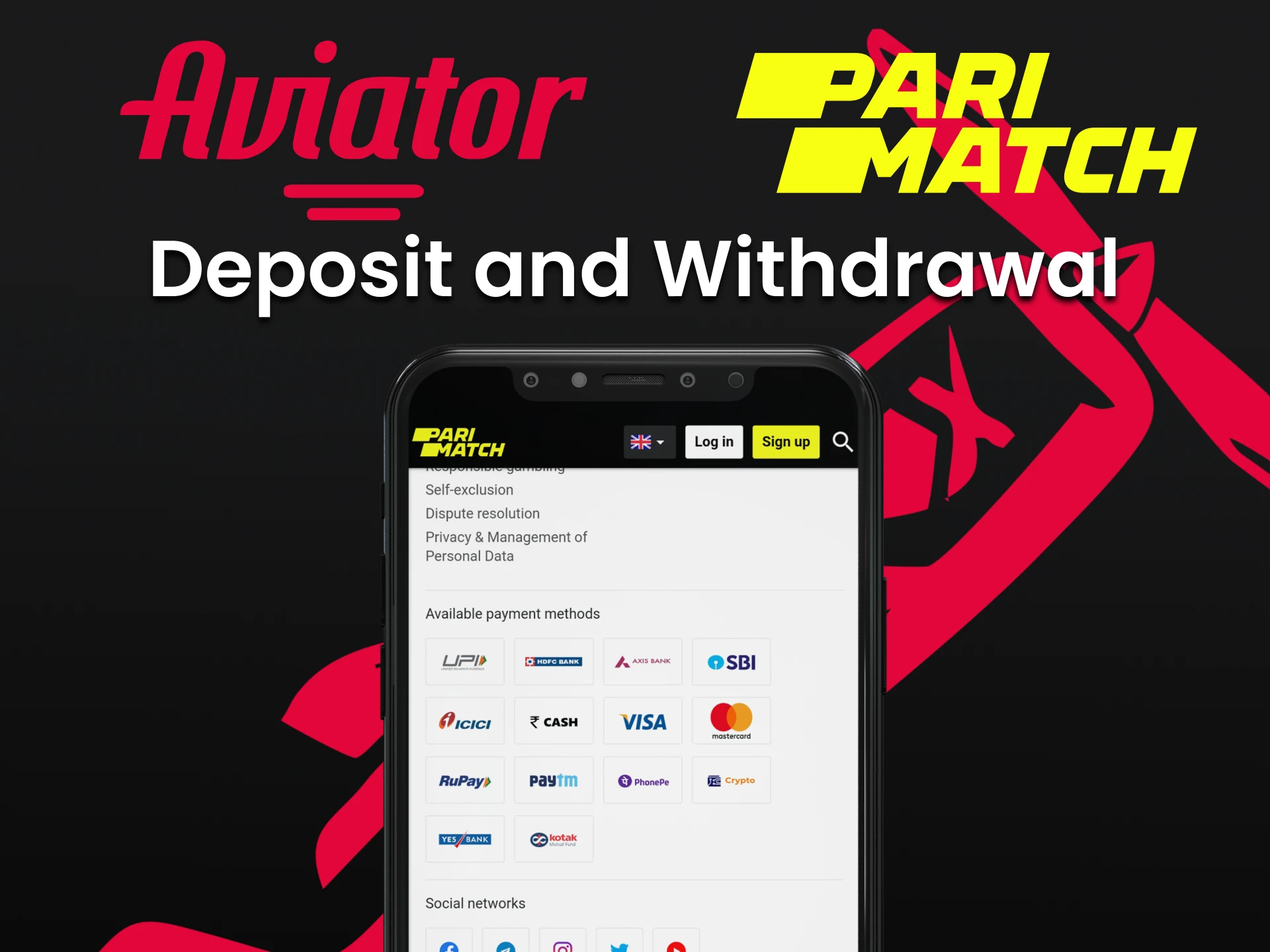 Deposit and withdraw funds to play Aviator at Parimatch.