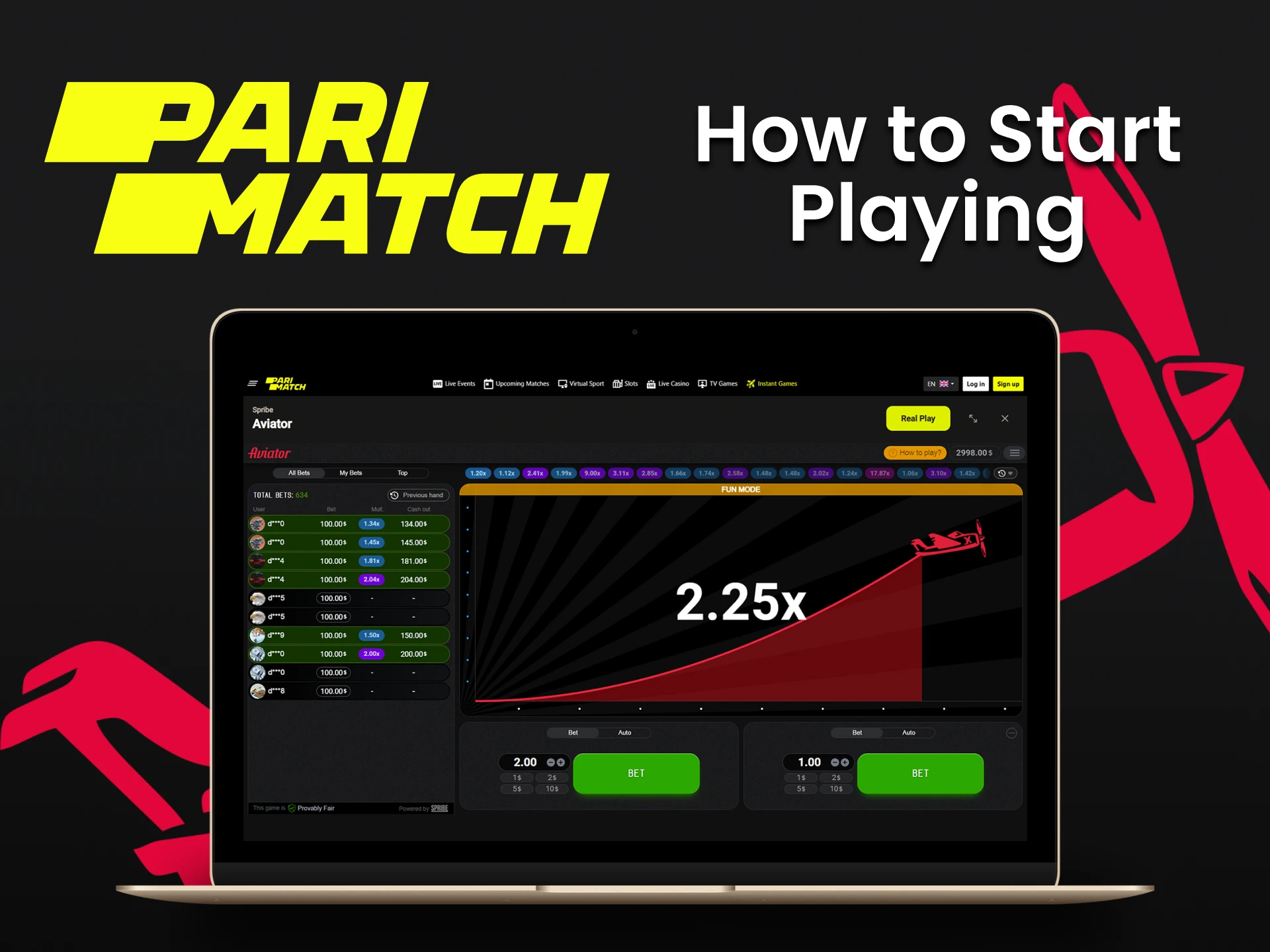 Start playing Aviator, it's so easy to do with Parimatch.