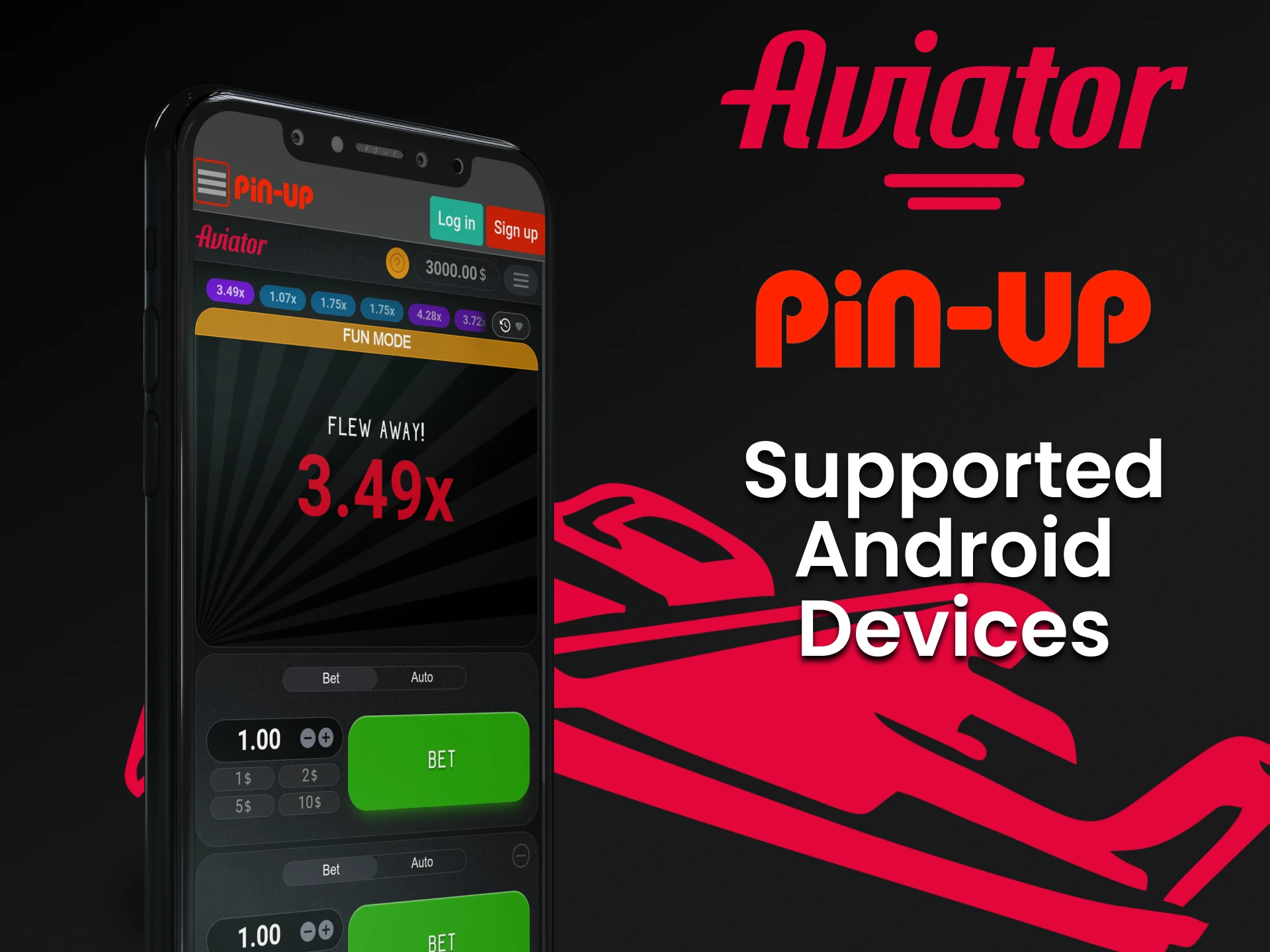 Reproduzir Aviator da Pin Up em dispositivos Android.