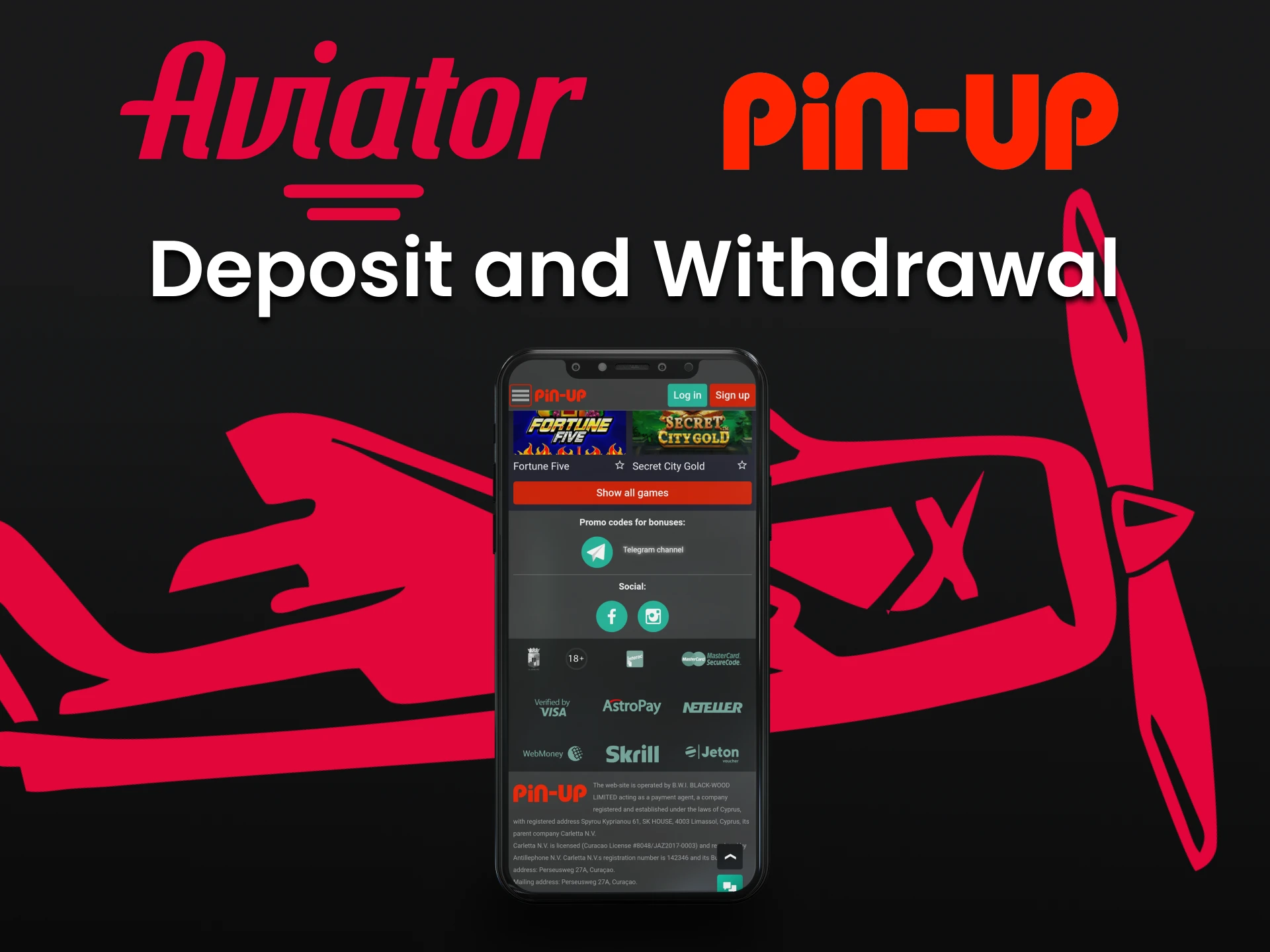 Ganhe no jogo Aviator e retire fundos da maneira mais conveniente para você na PinUp.