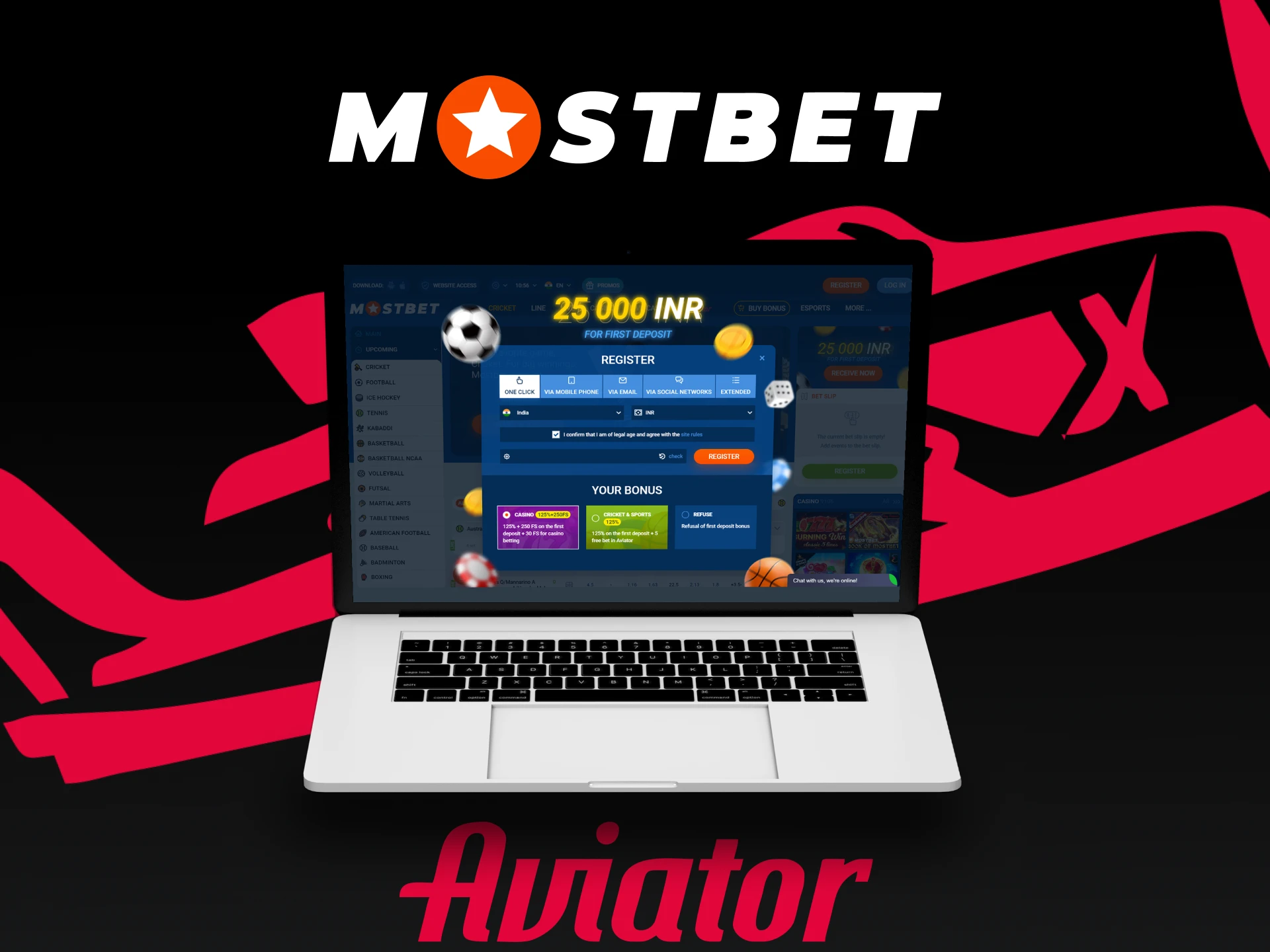 Use the promo code from Mostbet to play Aviator.