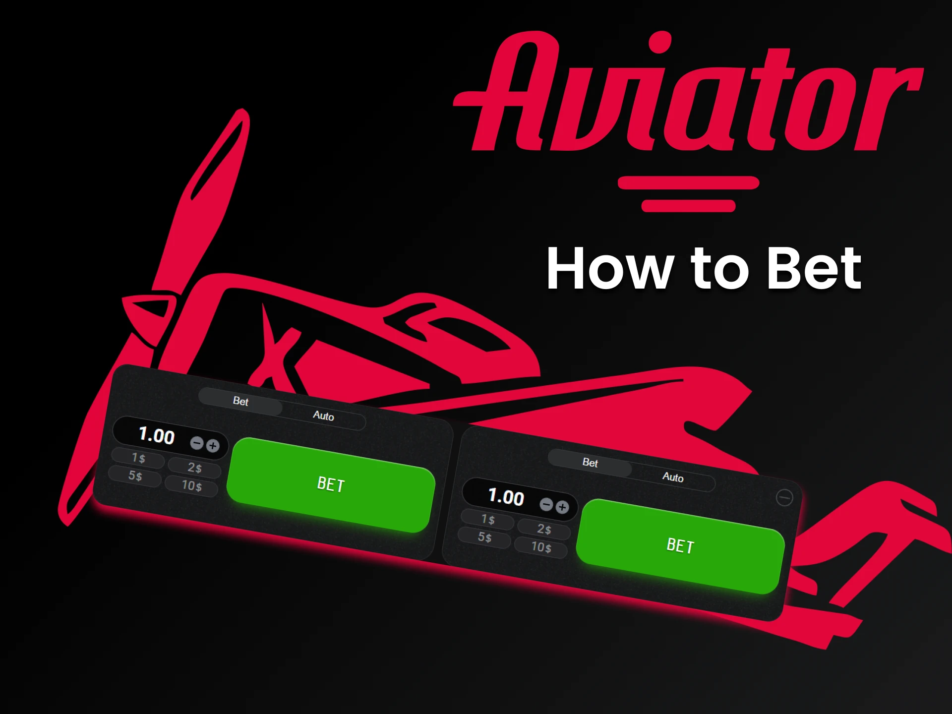 Perform several actions in the game Aviator to place bets.