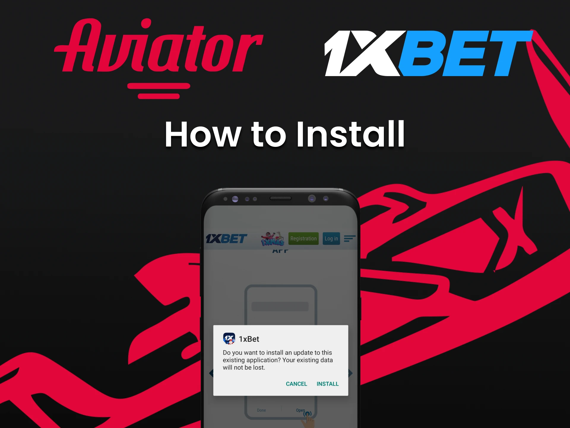 Install the application from 1xbet to play Aviator.