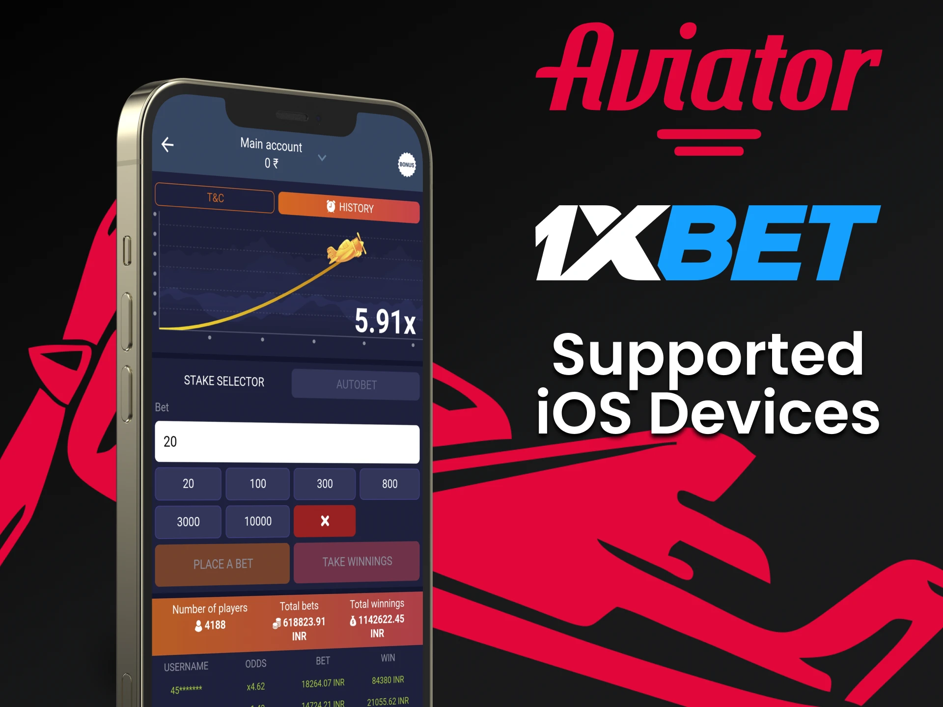 To play Aviator from 1xbet choose your ios device.