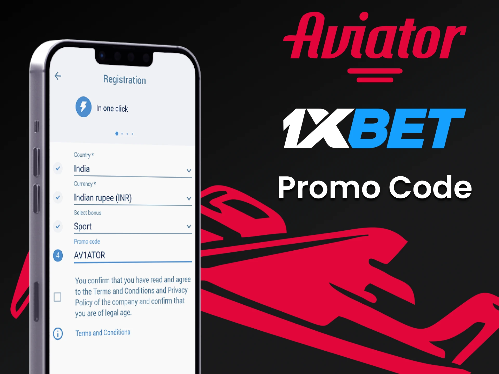 Use promo code from 1xbet.