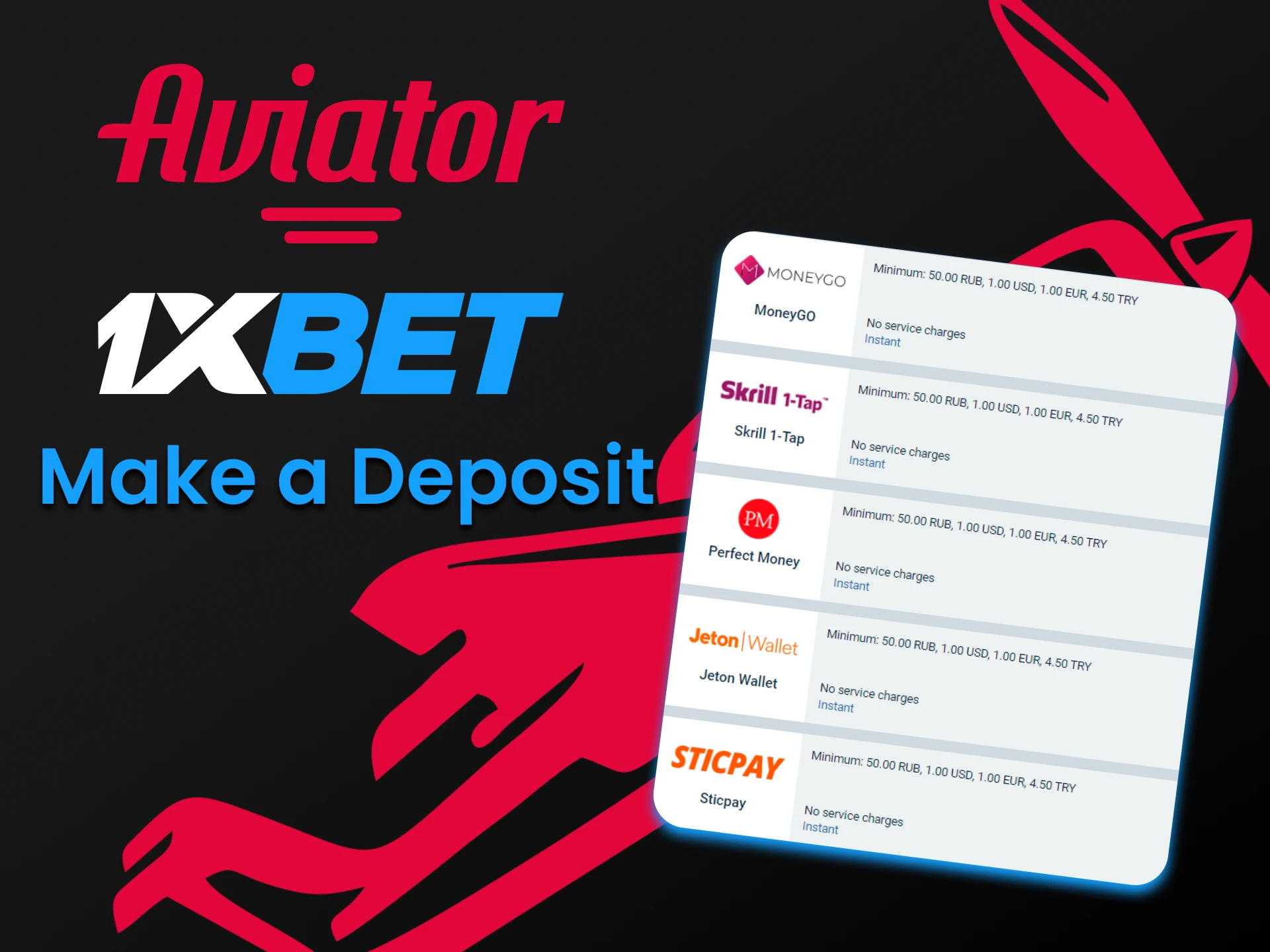 Top up your 1xbet account to play Aviator.
