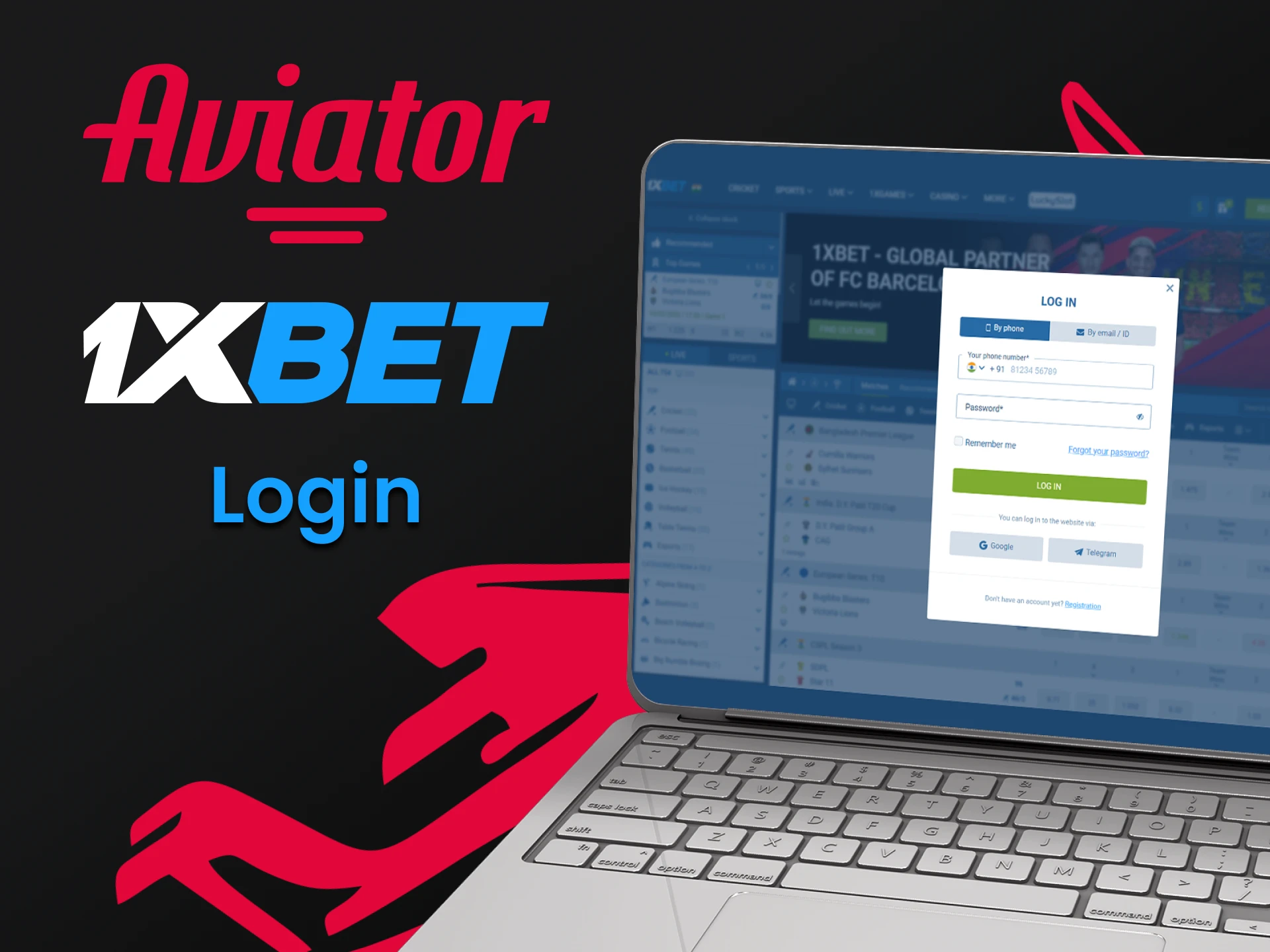 Login to your account to play Aviator at 1xbet.