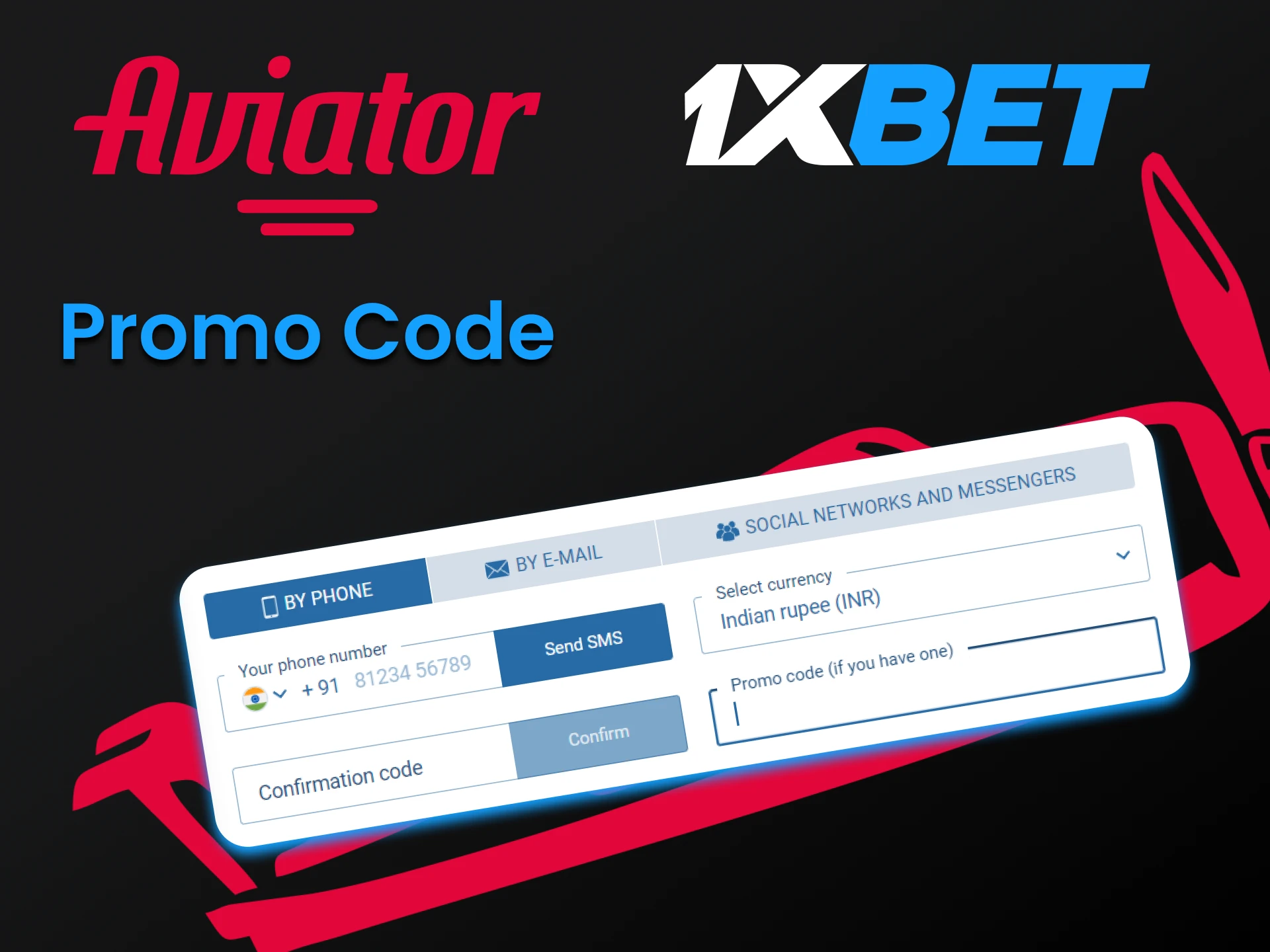 Use a special code to receive a bonus from 1xbet.