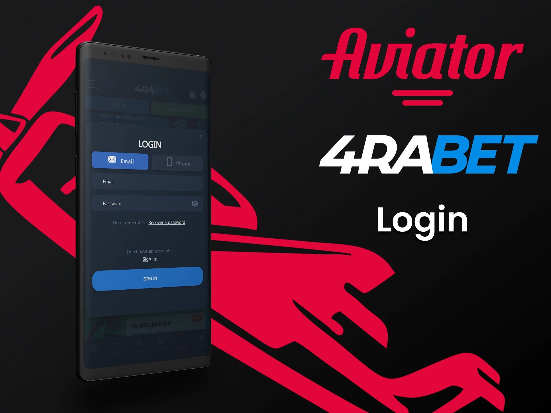 Use your 4rabet account to play Aviator.
