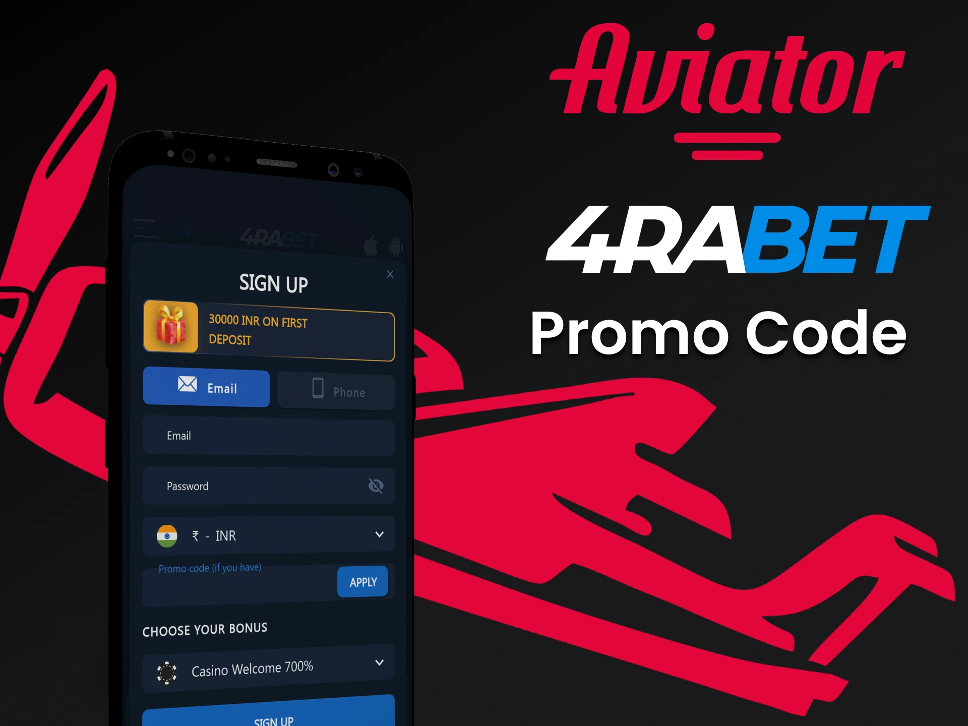Use a special promo code from 4rabet to play Aviator.