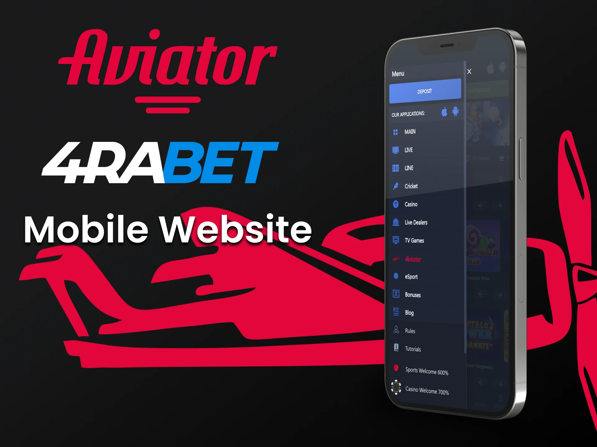 Você pode usar seu smartphone para jogar Aviator no 4rabet.