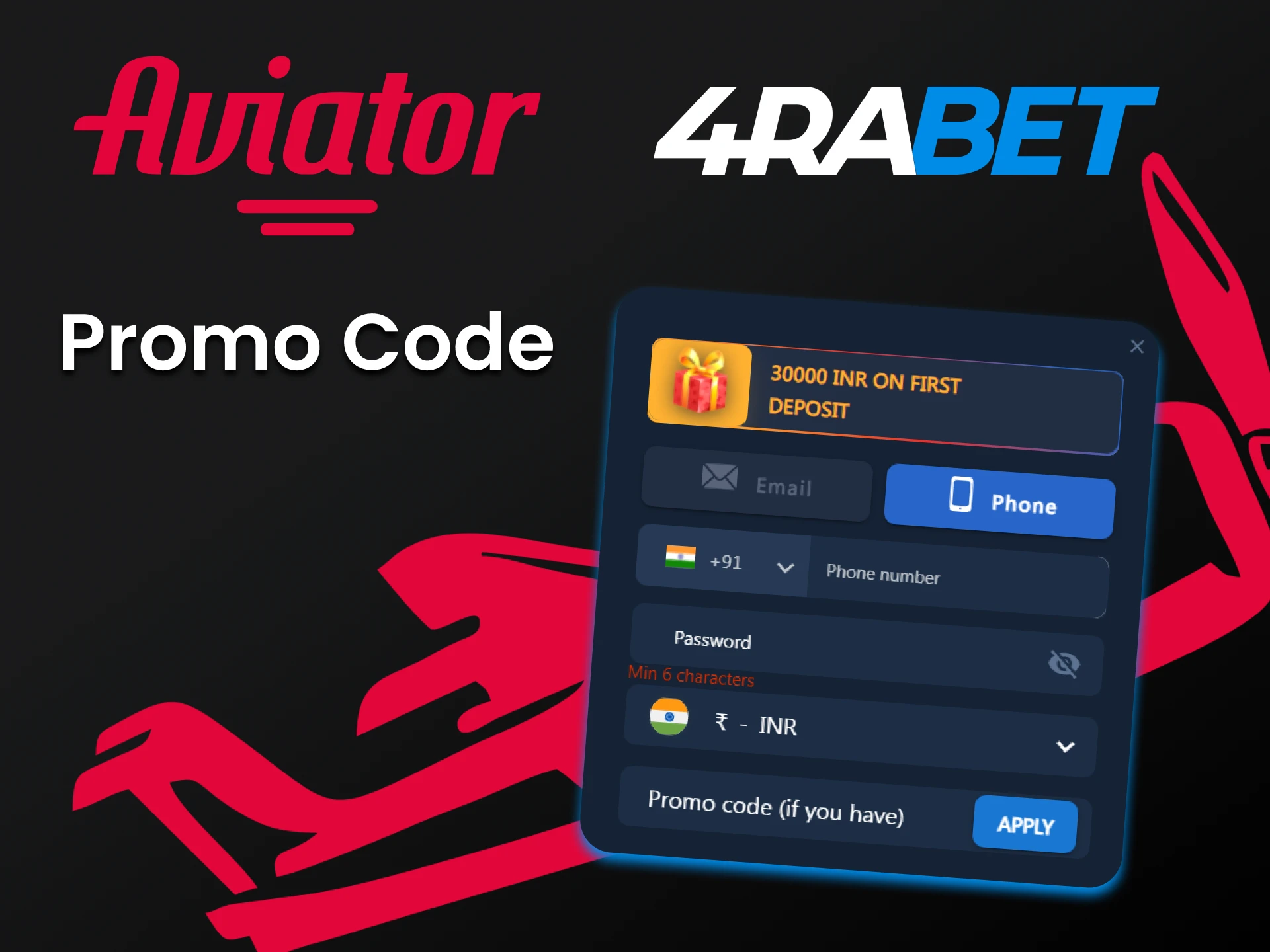 Use the code and get bonuses for playing Avaitor on 4rabet.