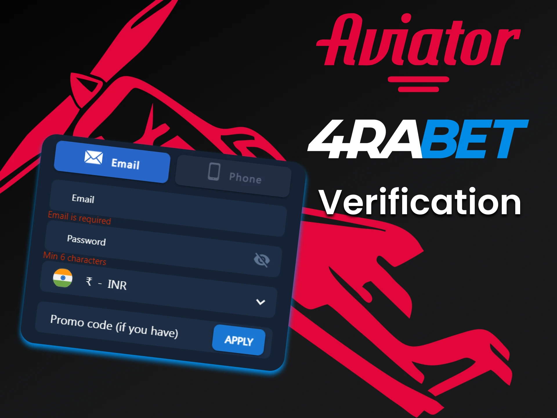 Fill in the required data on 4rabet to play Aviator.