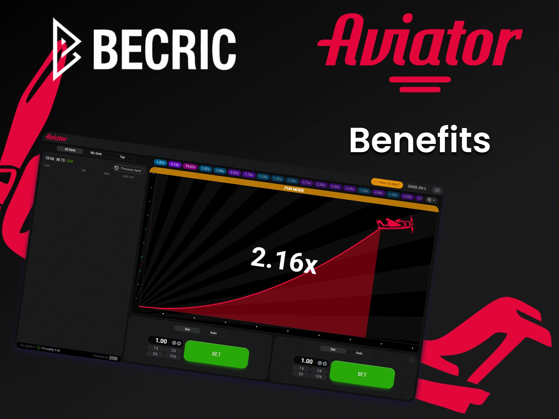 Choose to play Aviator site Becric.