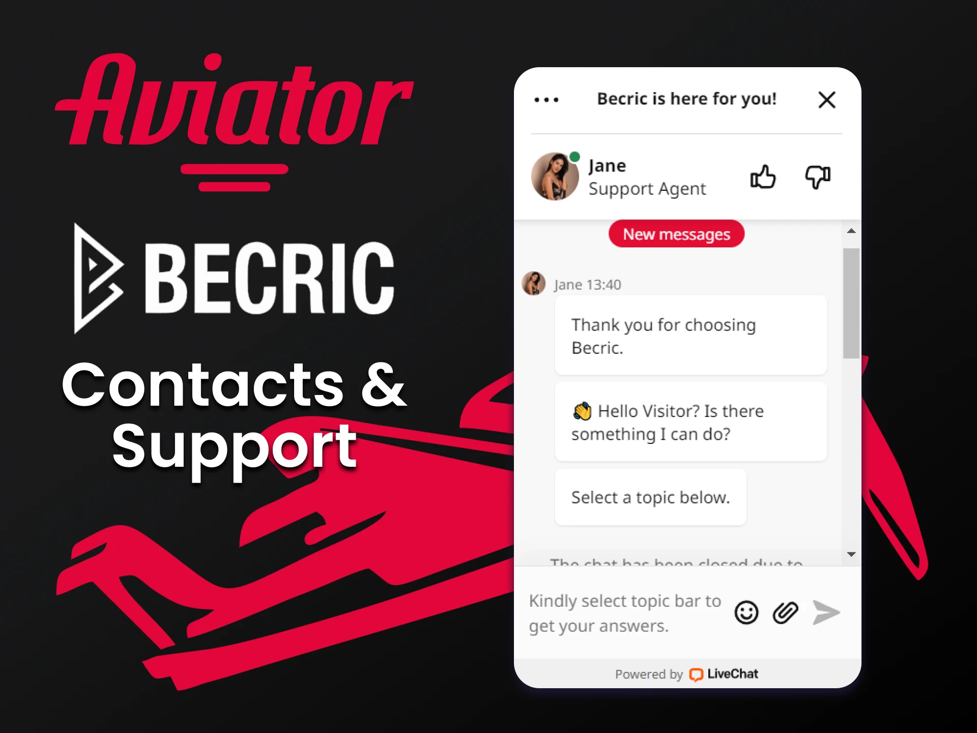 Se tiver alguma dúvida, entre em contato com o chat especial da Becric.