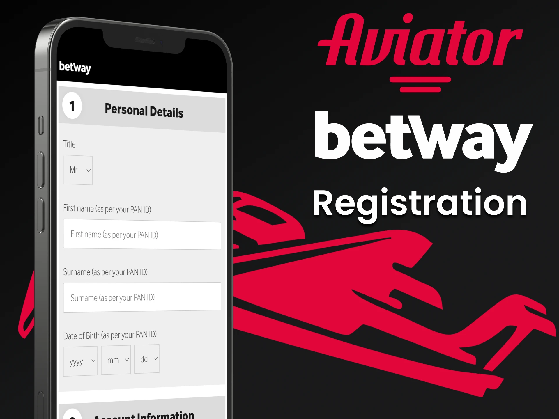 Para começar a jogar Aviator na Betway, crie uma conta.