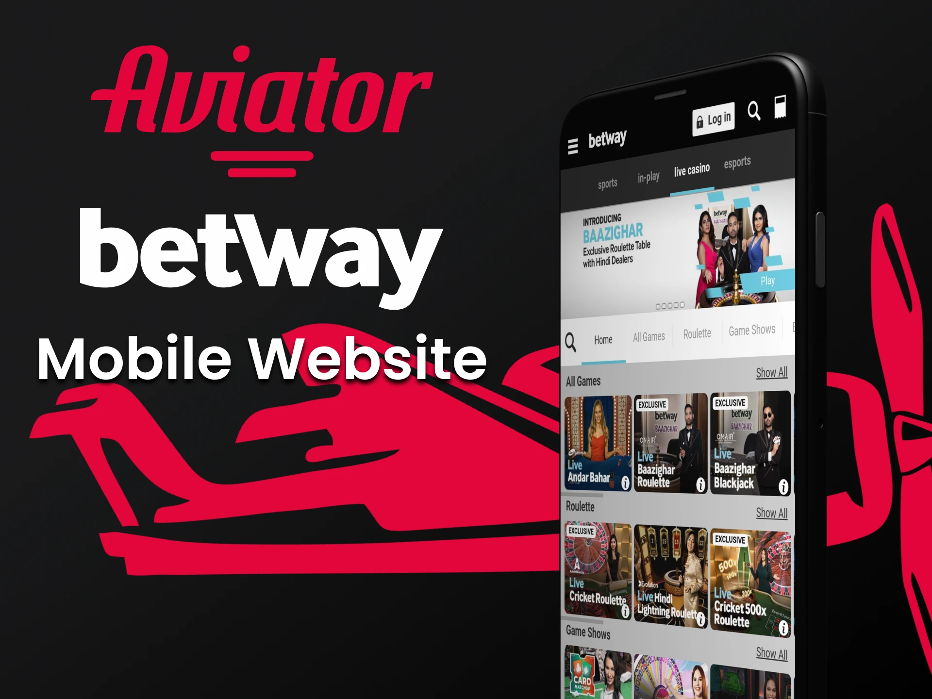 Play Aviator on Betway via phone.