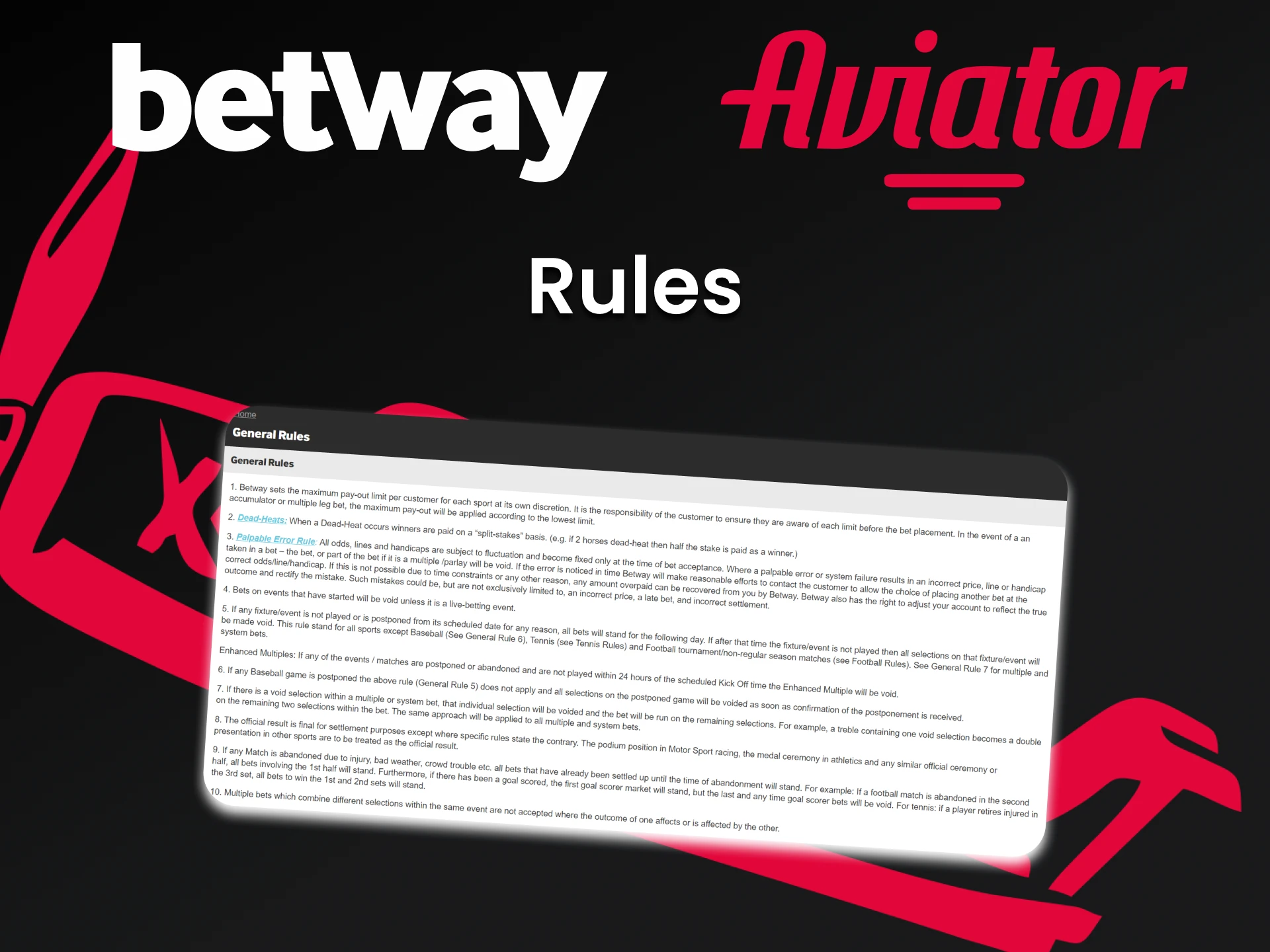 Learn the rules for using the Betway service.