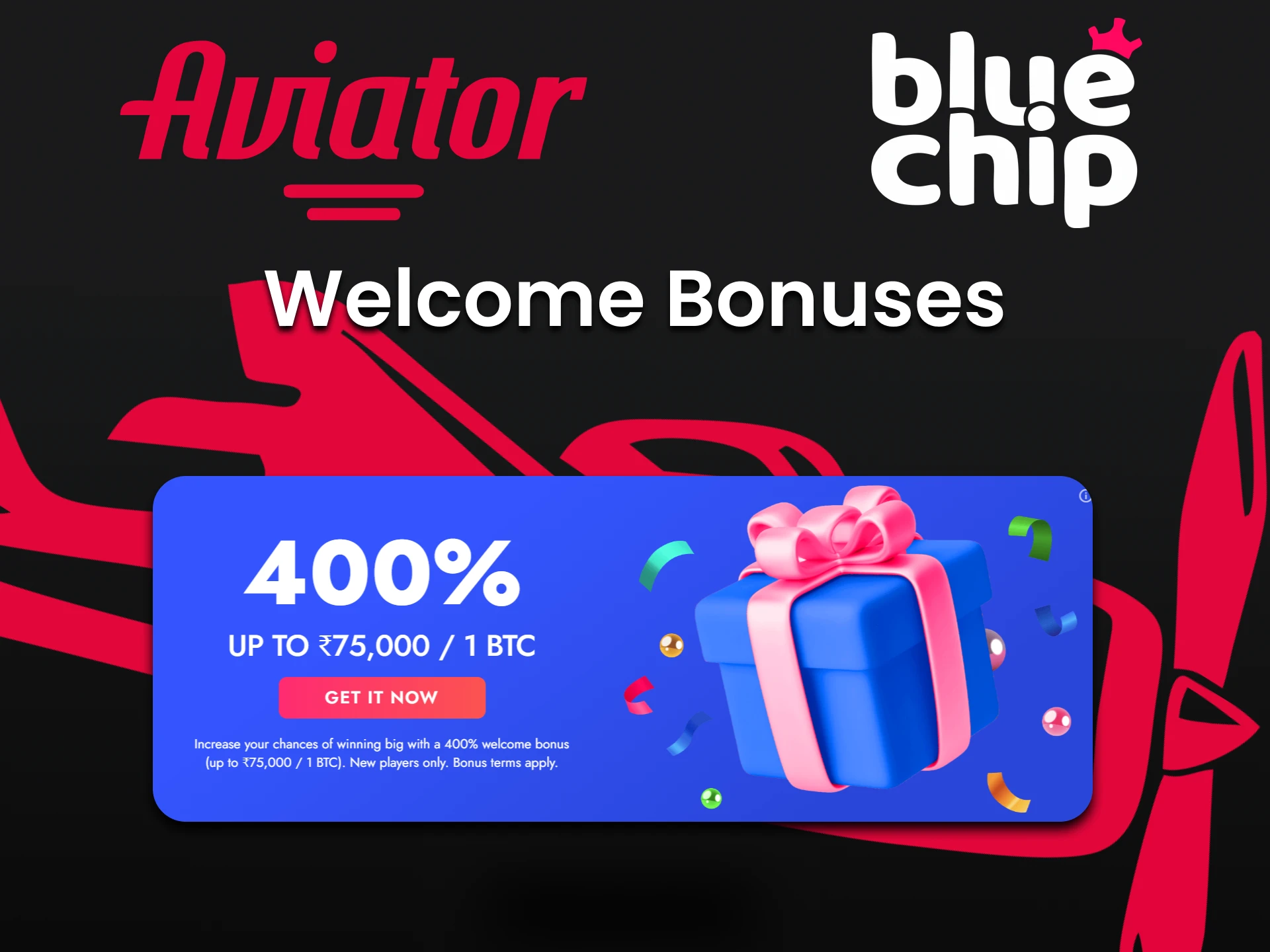By choosing Bluechip to play Aviator you get bonuses.