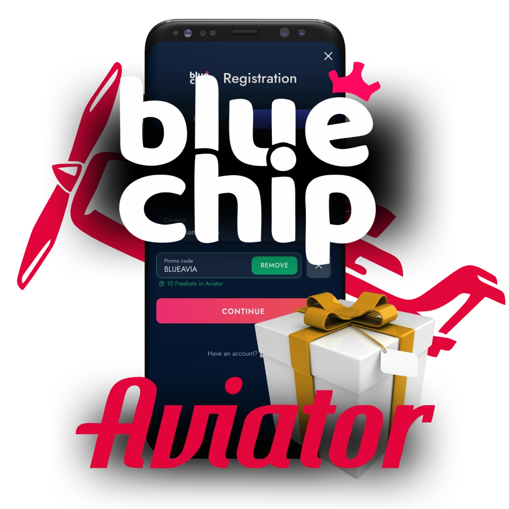 Play Aviator with Bluechip using promo code.