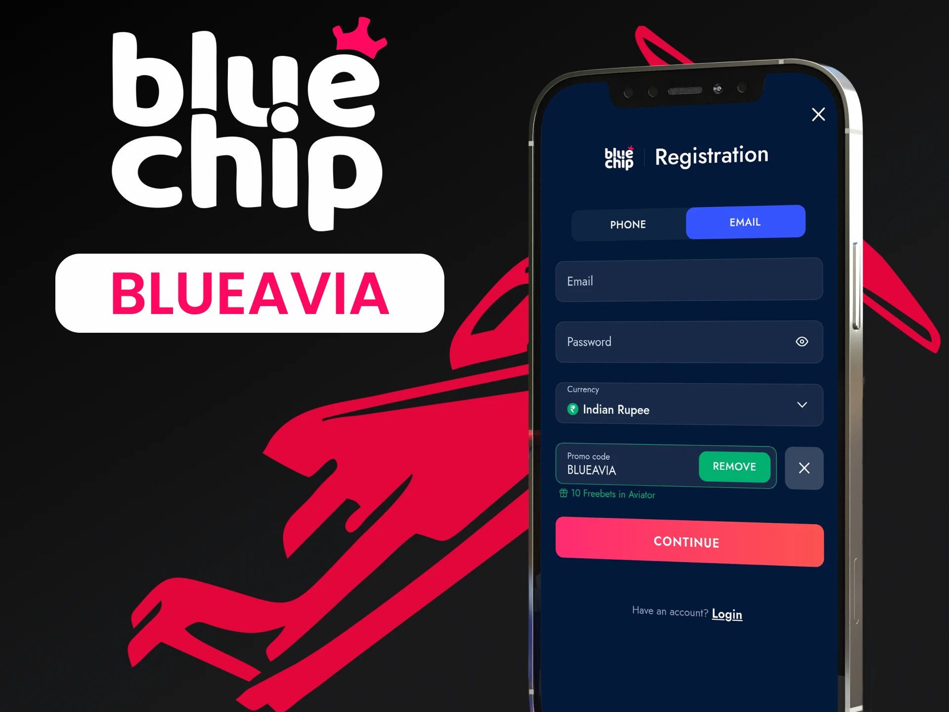 Follow a couple of simple steps to enter the Bluechip promo code.