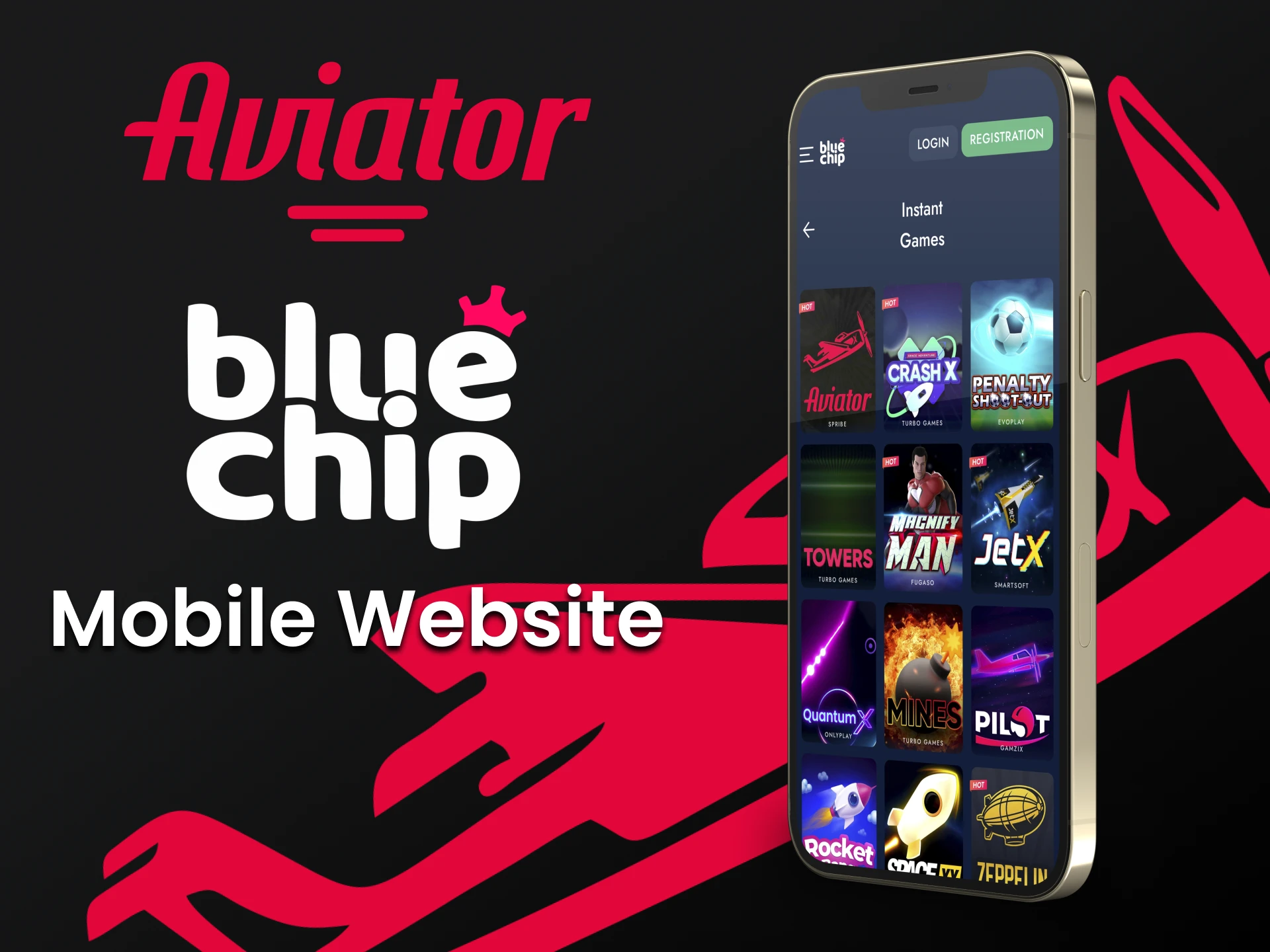 Use your smartphone to play Aviator on Bluechip.