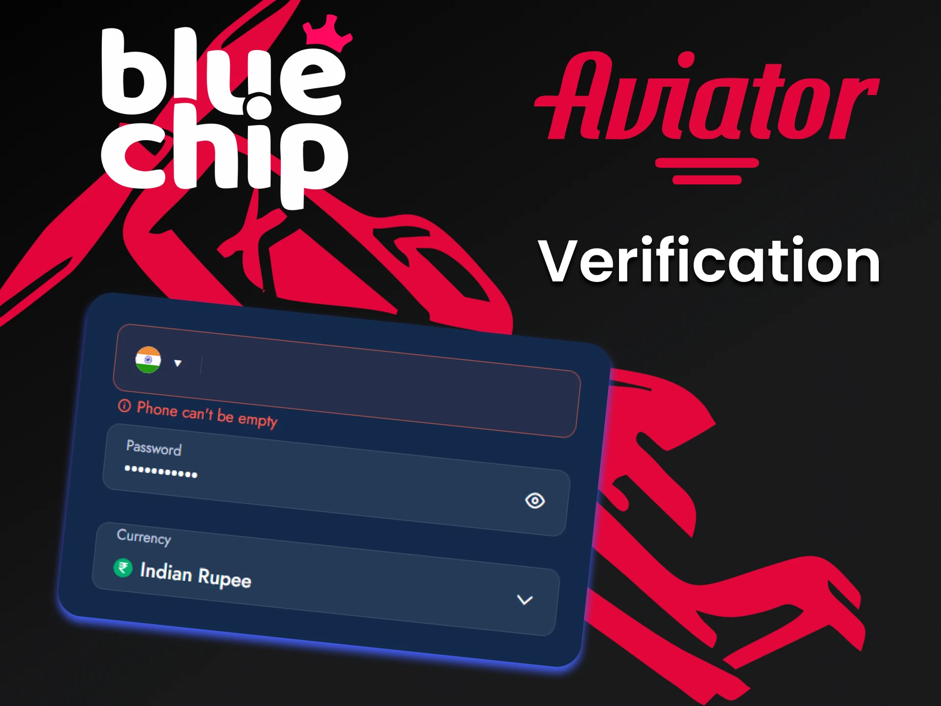 Fill in your personal details to start playing Aviator on Bluechip.