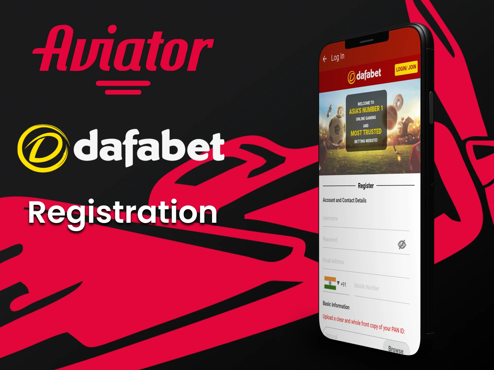To play Aviator on Dafabet, you need to create an account.