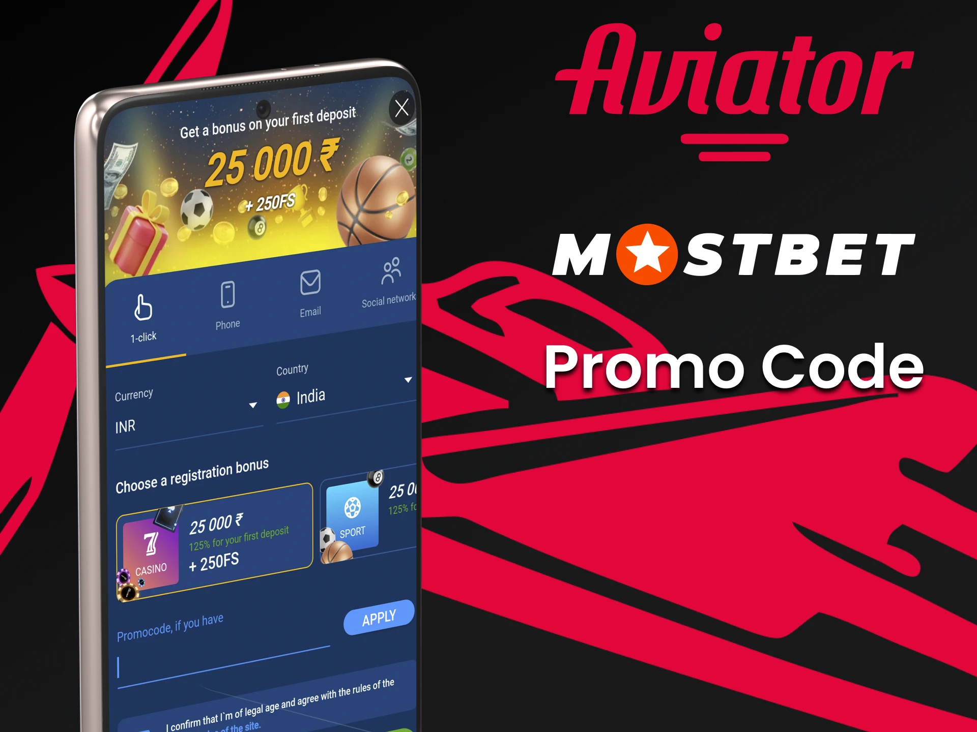Use promo code from Mostbet.