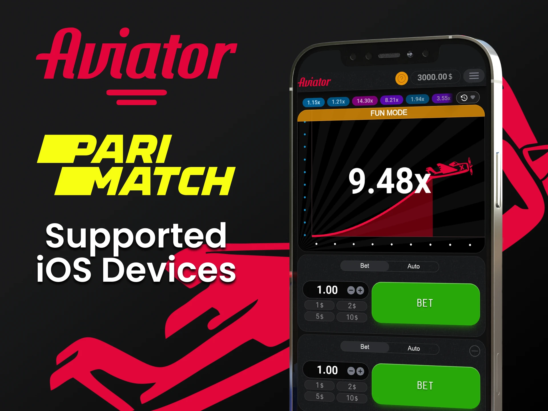 Play Aviator on ios devices.