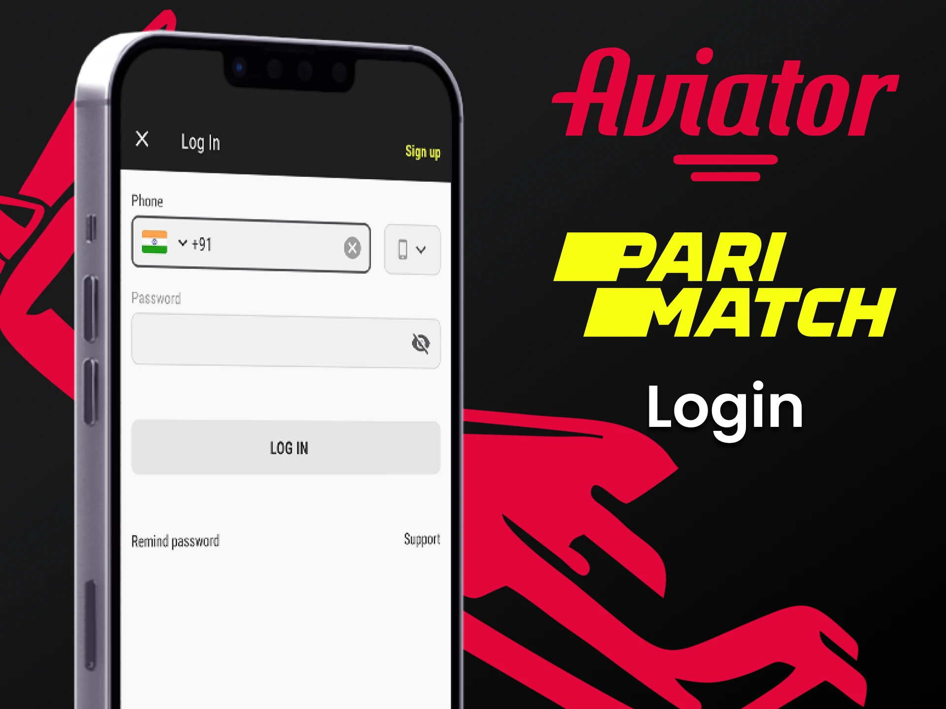 Use your Parimatch account to play Aviator.