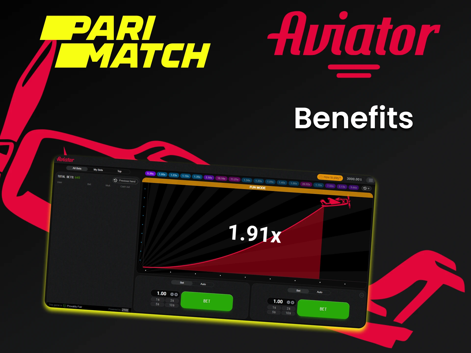 Parimatch will pleasantly surprise you for playing Aviator.