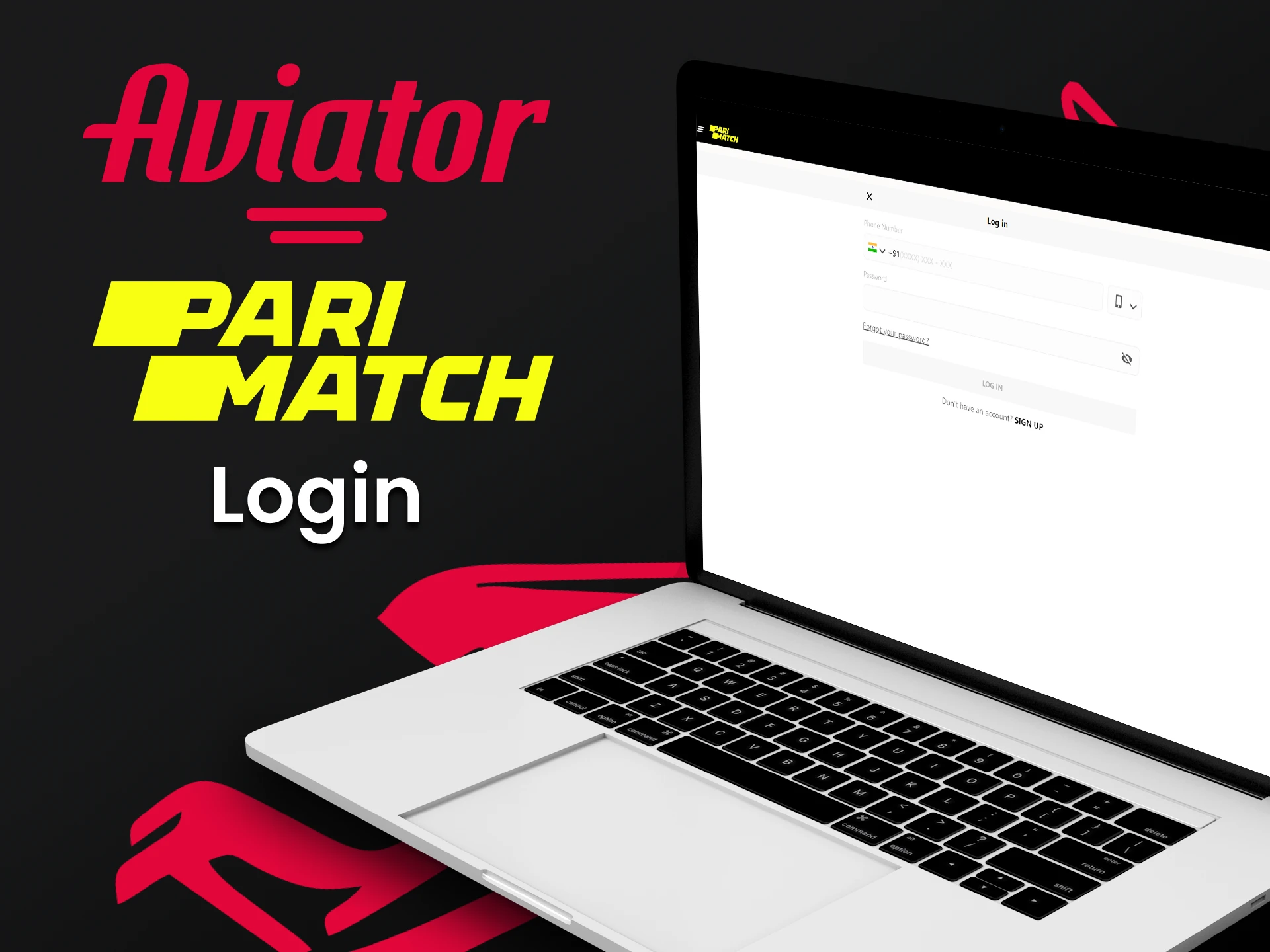 Faça login em sua conta para jogar Aviator na Parimatch.