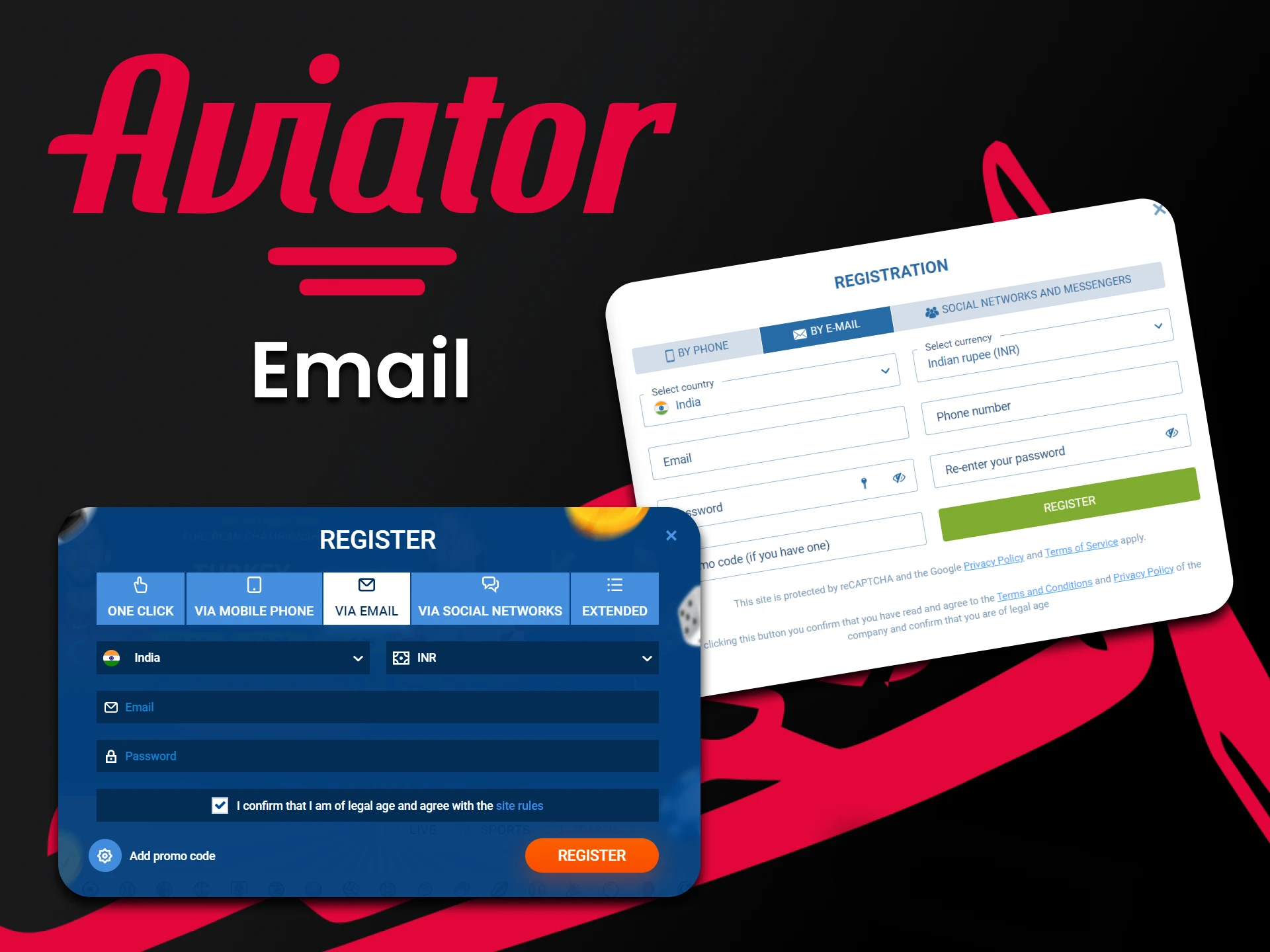 You can create an account via mail to play Aviator.
