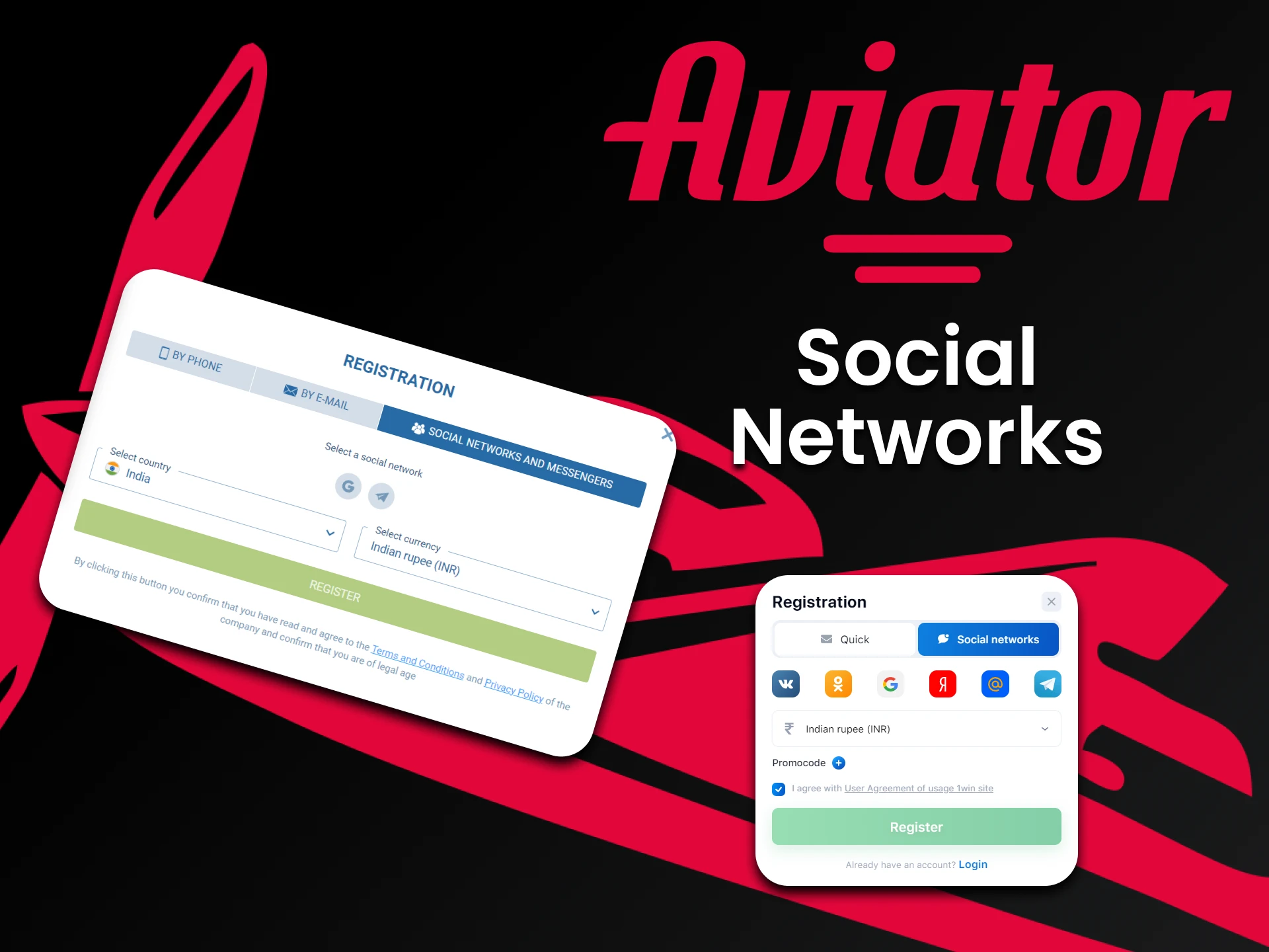 You can create an account via networks to play Aviator.